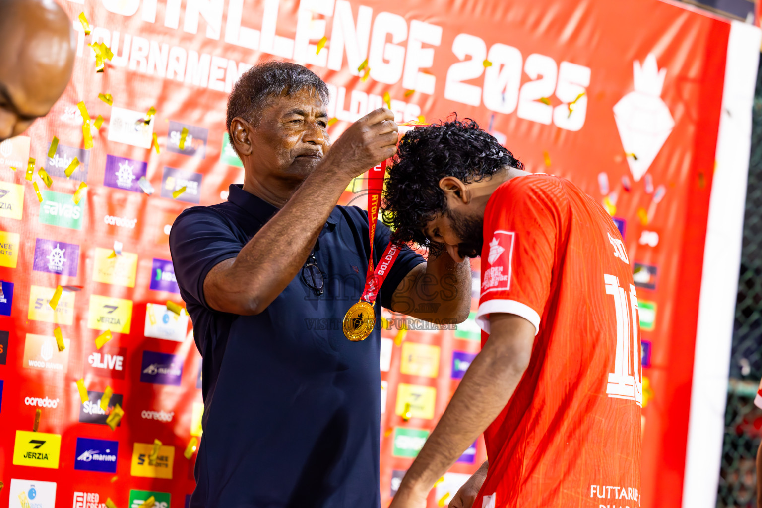 F Dhanraboodhoo vs F Magoodhoo in Faafu Atoll Finals in Day 25 of Golden Futsal Challenge 2025 was held on Wednesday , 28th January 2025, in Hulhumale', Maldives. Photos: Ismail Thoriq / images.mv