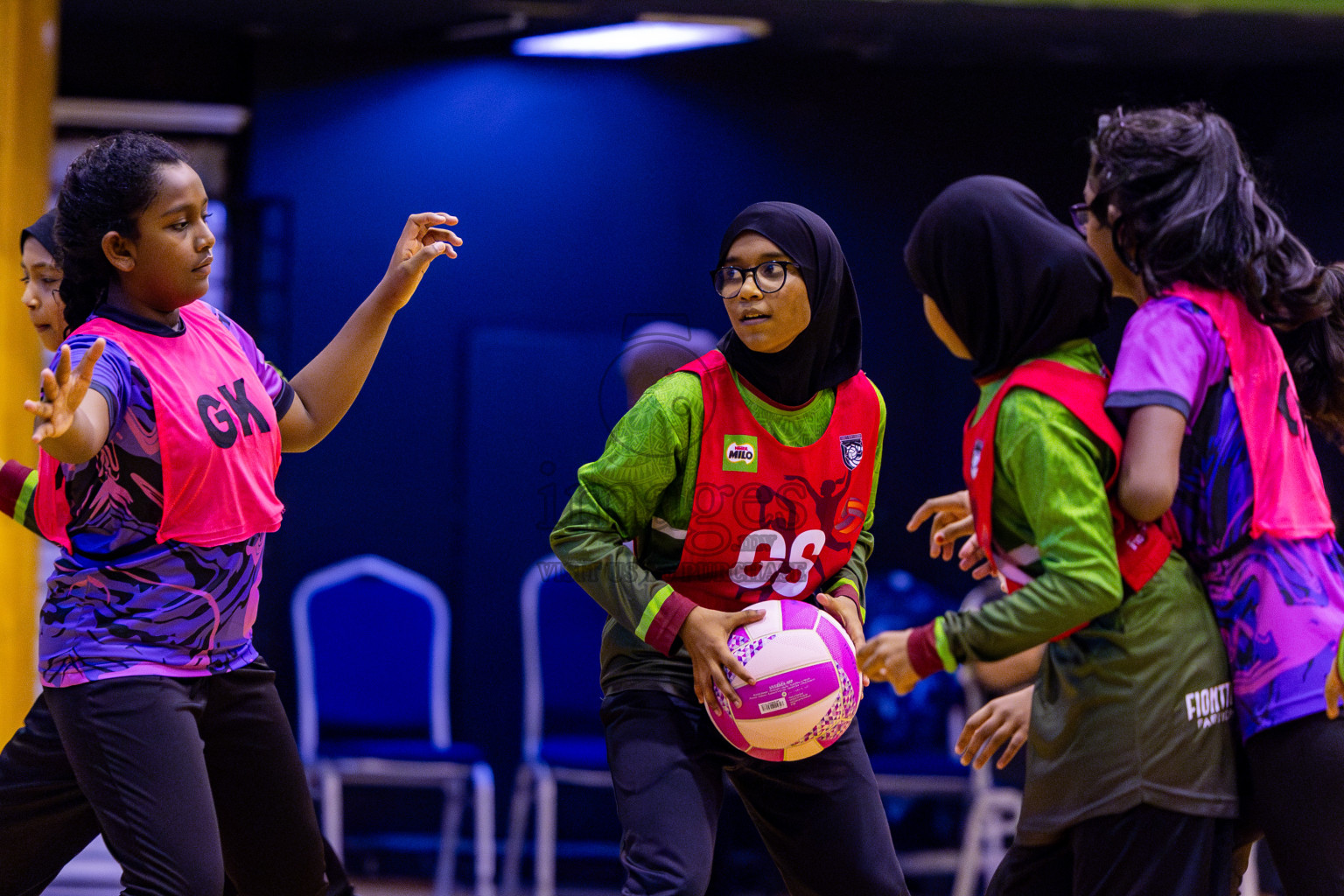 N Sports Academy B vs Fiontti Sports Club U11 Finals of 3rd Netball Junior Championship, held at Social Center on Saturday, 25th January 2025 . Photos: Nausham Waheed / images.mv