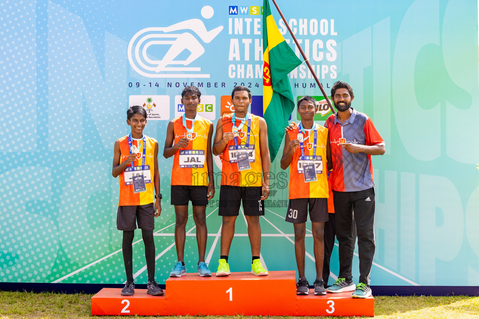 Day 6 of MWSC Interschool Athletics Championships 2024 held in Hulhumale Running Track, Hulhumale, Maldives on Thursday, 14th November 2024. Photos by: Ismail Thoriq / Images.mv