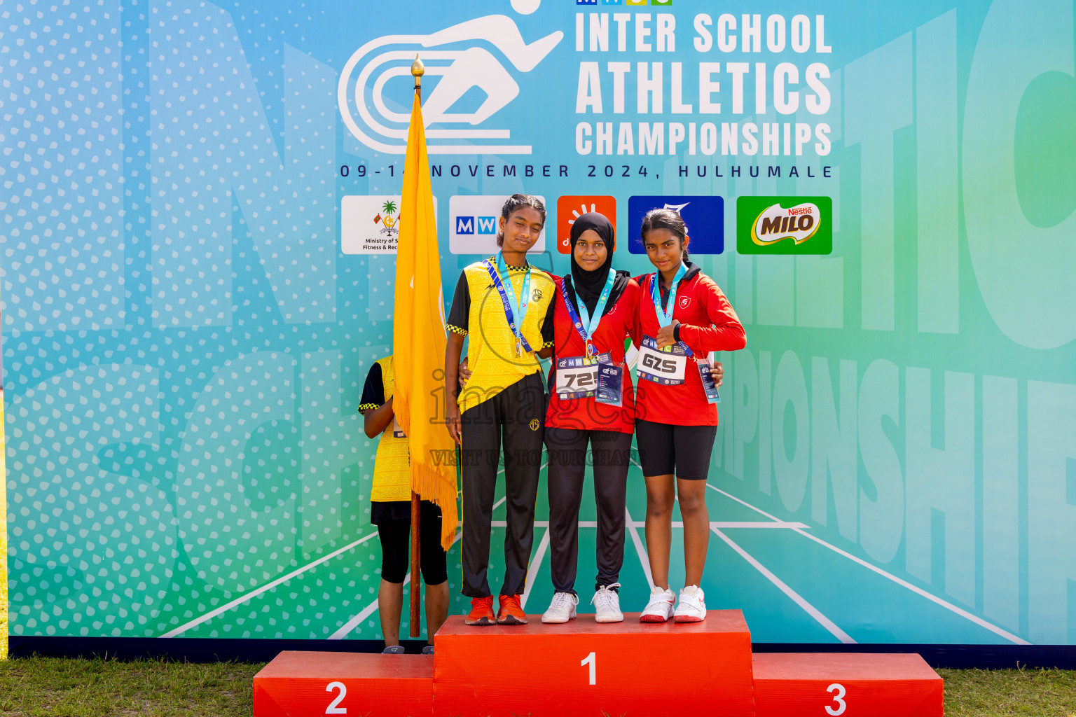 Day 6 of MWSC Interschool Athletics Championships 2024 held in Hulhumale Running Track, Hulhumale, Maldives on Thursday, 14th November 2024. Photos by: Ismail Thoriq / Images.mv