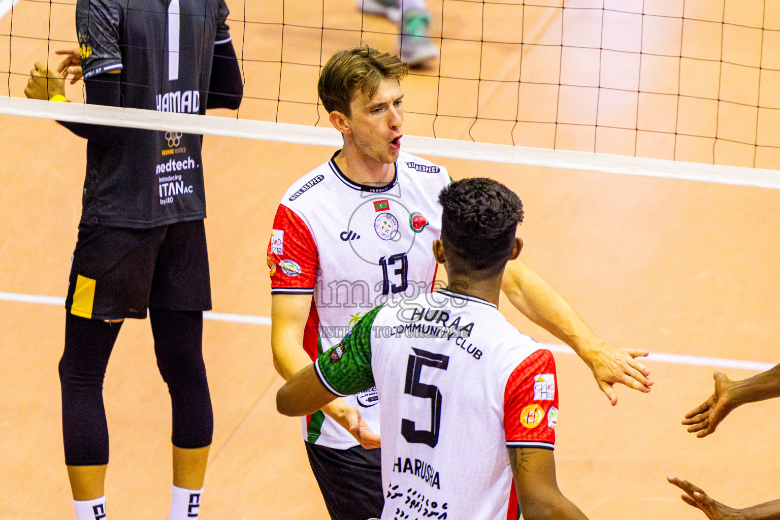 Dhivehi Sifainge Club vs Huraa Community Club in Semi Finals of MILO VAM Cup 2025 held in Male', Maldives on Tuesday, 1st July 2025 at Social Center Indoor Hall Photos By: Nausham Waheed / images.mv