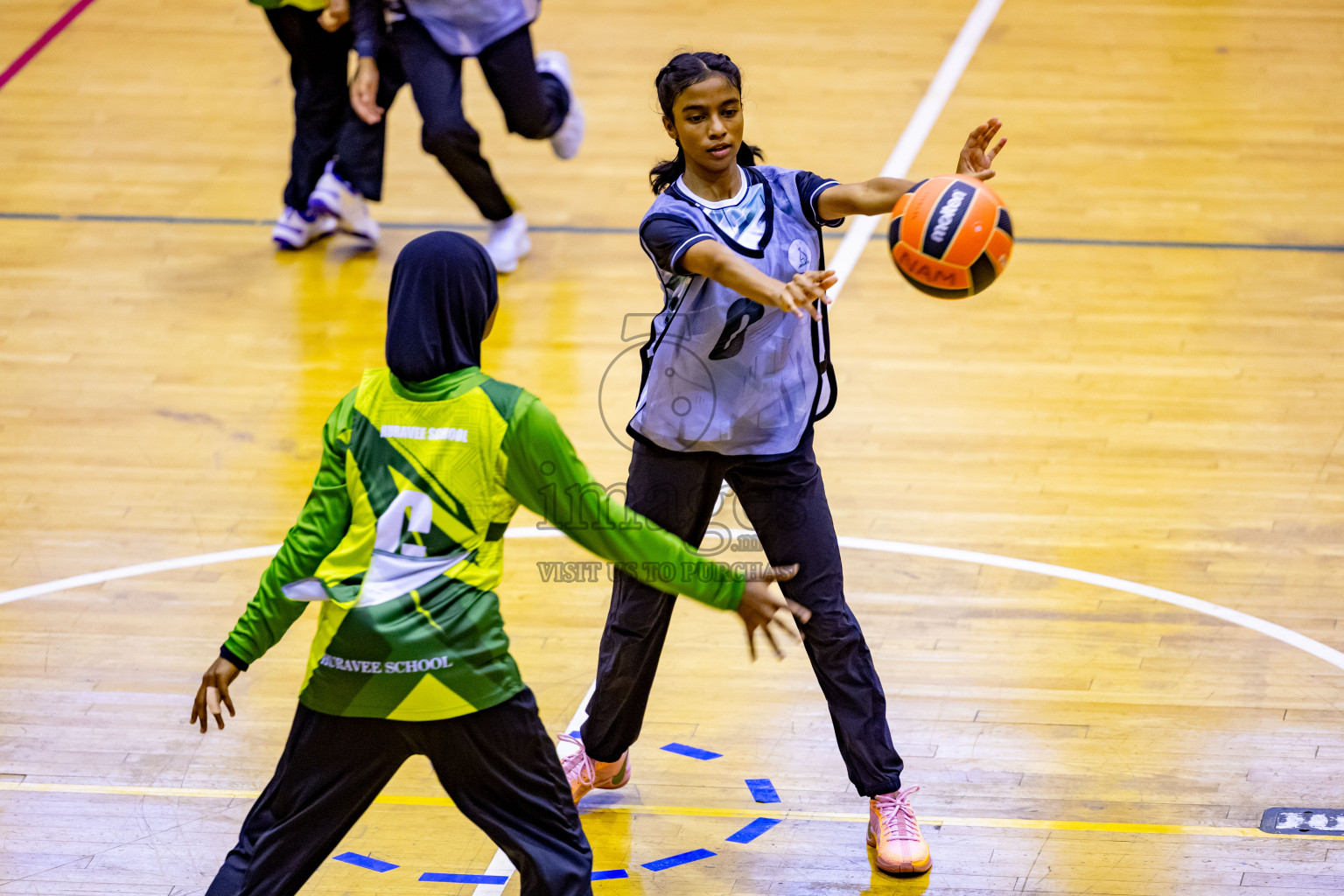 Day 3 of 25th Inter-School Netball Tournament was held in Social Center at Male', Maldives on Sunday, 11th August 2024. Photos: Nausham Waheed / images.mv