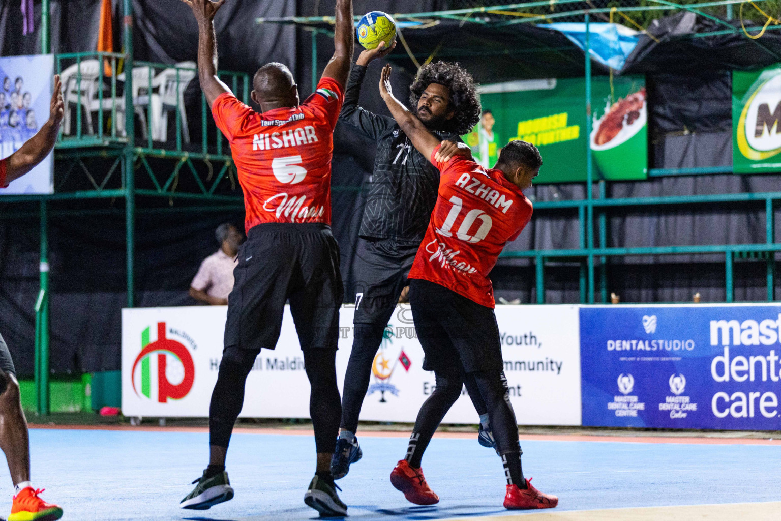 Day 14 of 10th National Handball Tournament 2023, held in Handball ground, Male', Maldives on Monday, 11th December 2023 Photos: Nausham Waheed/ Images.mv