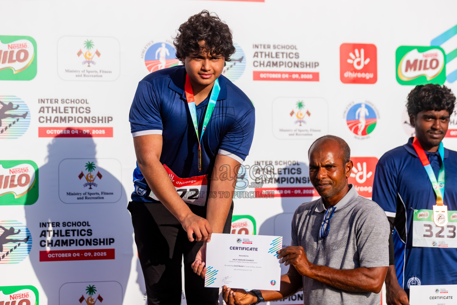 Day 2 of Inter-school Athletics Championship 2025 held in Ekuveni Synthetic Track, Male', Maldives on Tuesday, 07th October 2025. Photos by: Riza / Images.mv