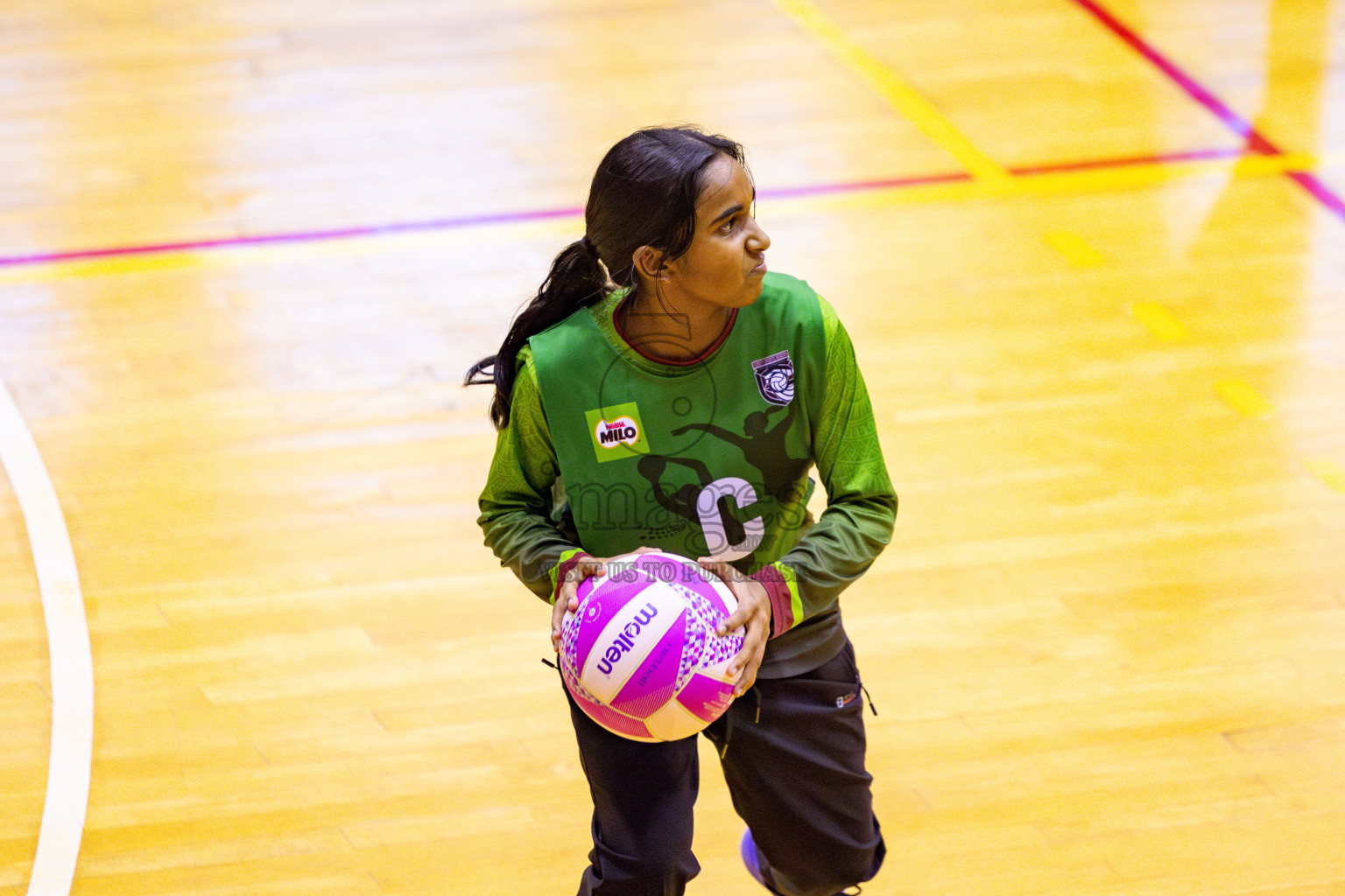 N Sports Acamdemy A vs Fiontti Sports Club in Day 3 of 3rd Netball Junior Championship, held at Social Center on Tuesday, 21st January 2025 . Photos: Nausham Waheed / images.mv