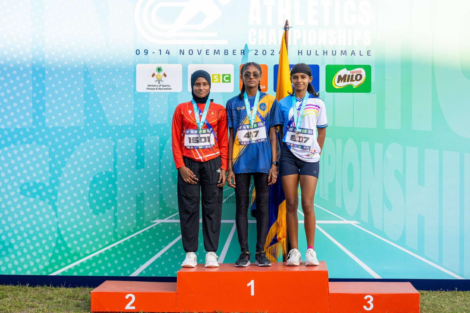 Day 4 of MWSC Interschool Athletics Championships 2024 held in Hulhumale Running Track, Hulhumale, Maldives on Tuesday, 12th November 2024. Photos by: Ismail Thoriq / Images.mv