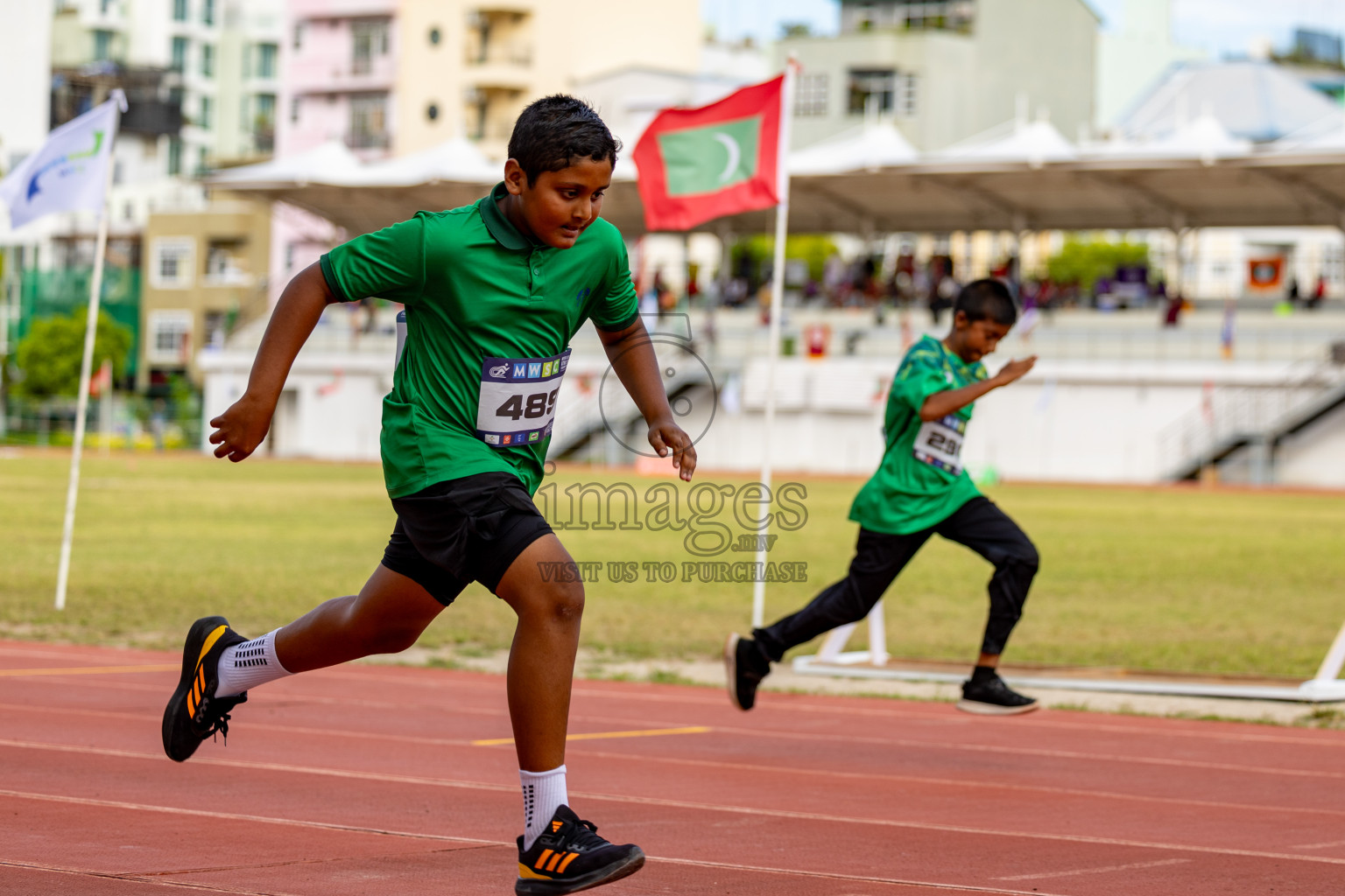 Day 2 of MWSC Interschool Athletics Championships 2024 held in Hulhumale Running Track, Hulhumale, Maldives on Sunday, 10th November 2024. 
Photos by: Hassan Simah / Images.mv