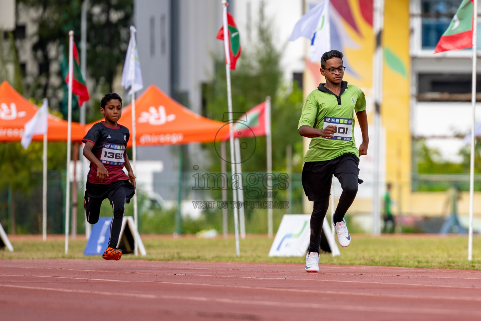 Day 2 of MWSC Interschool Athletics Championships 2024 held in Hulhumale Running Track, Hulhumale, Maldives on Sunday, 10th November 2024. 
Photos by: Hassan Simah / Images.mv