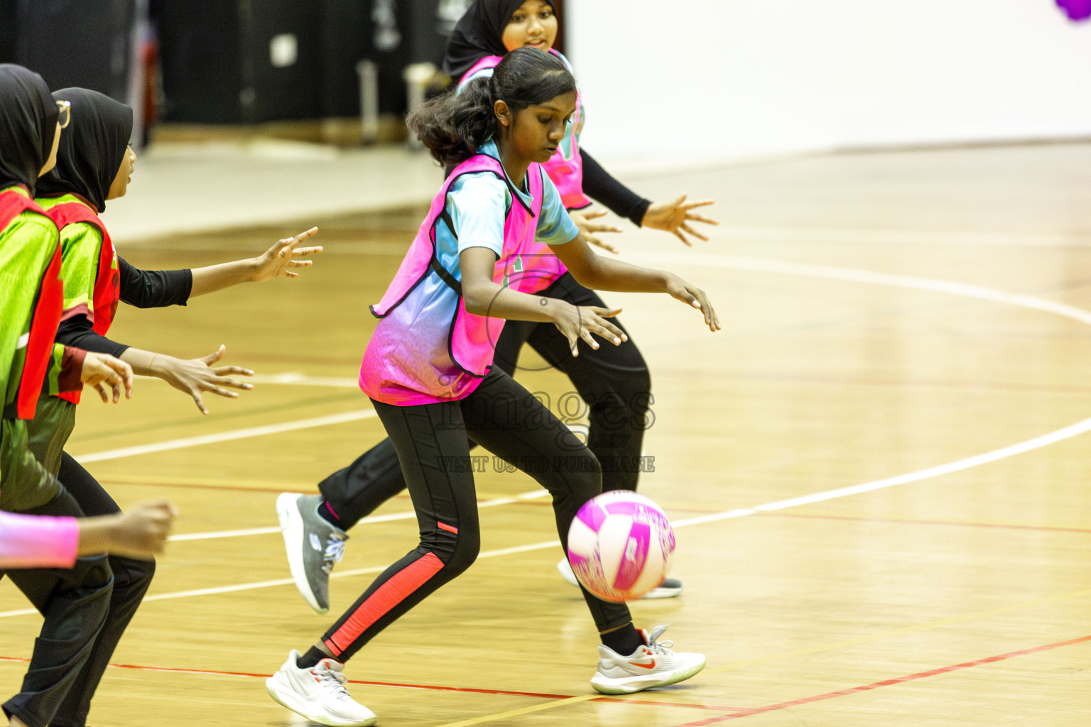 Netkids C vs Fionti Academy A in Day 5 of 3rd Netball Junior Championship, held at Social Center on Thursday 23rd January 2025 . Photos: Shuu Abdul Sattar / images.mv