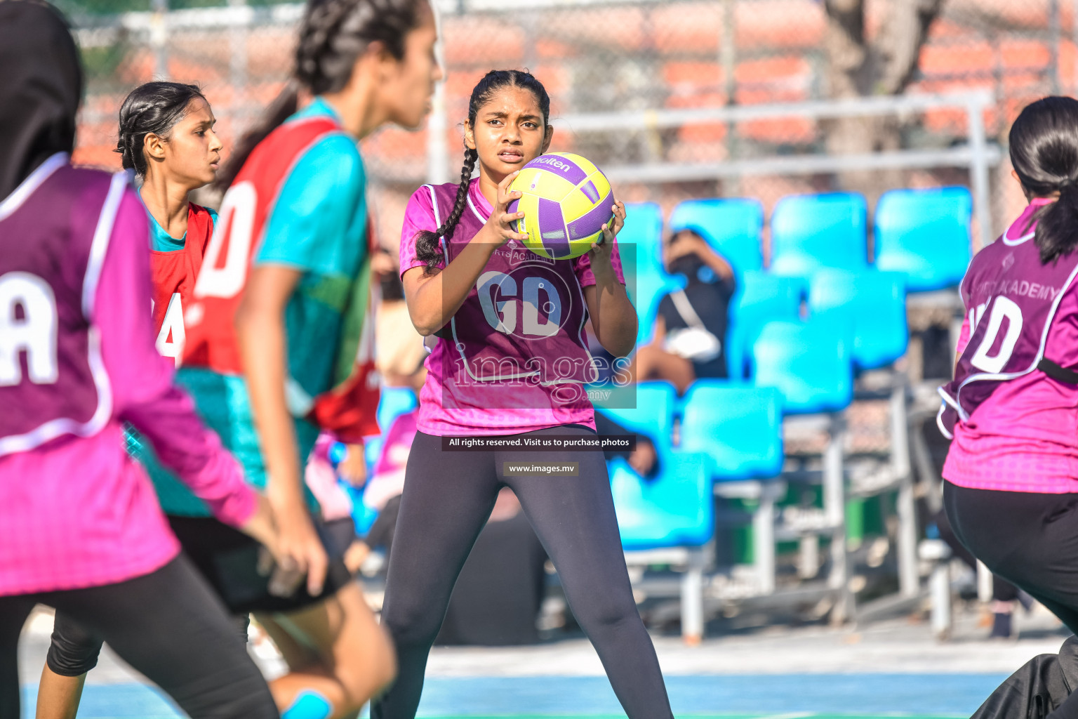 Day3 of Junior Netball Championship 2022 on 5 March 2022 held in Male', Maldives. Photos by Nausham Waheed.