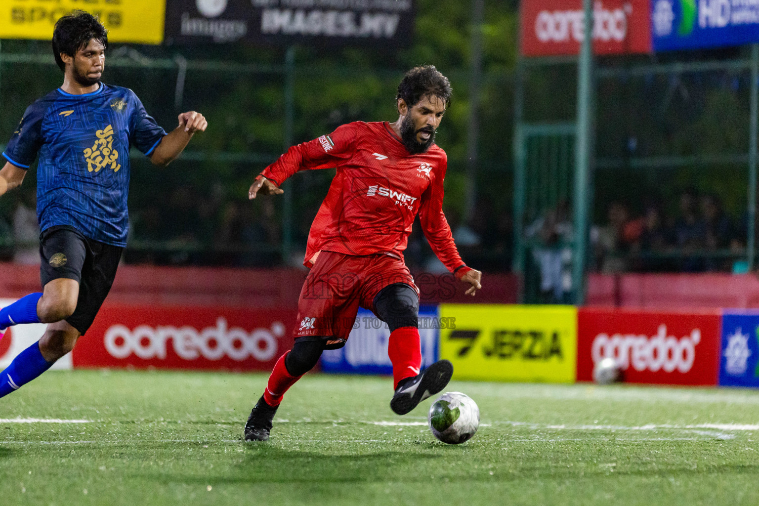 M Dhiggaru VS M Muli in Day 25 of Golden Futsal Challenge 2024 was held on Thursday , 8th February 2024 in Hulhumale', Maldives Photos: Nausham Waheed / images.mv