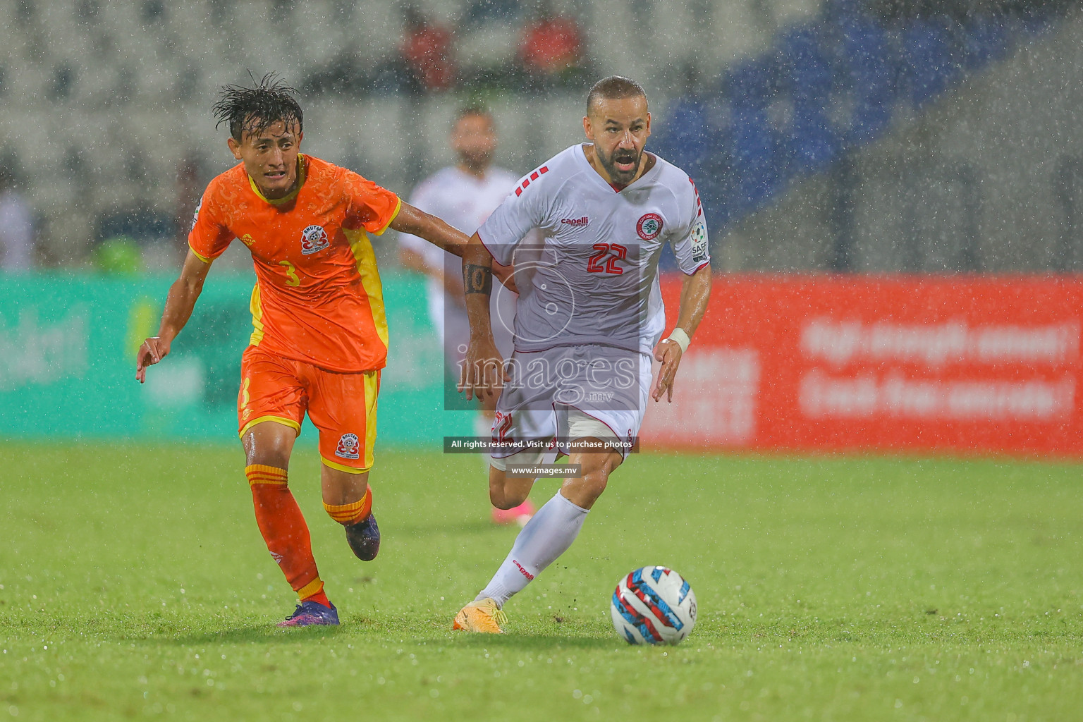 Bhutan vs Lebanon in SAFF Championship 2023 held in Sree Kanteerava Stadium, Bengaluru, India, on Sunday, 25th June 2023. Photos: Nausham Waheed, Hassan Simah / images.mv