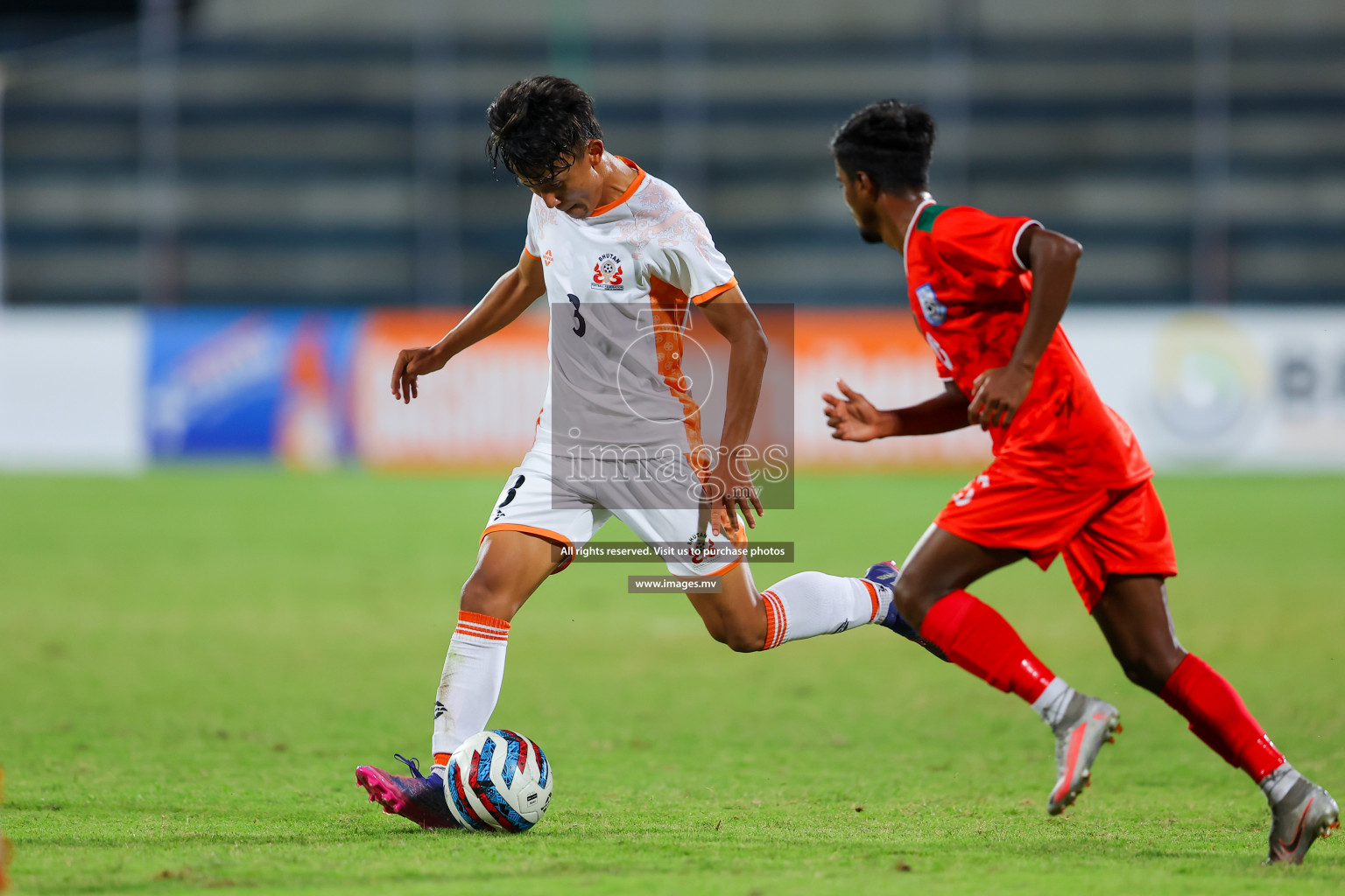 Bhutan vs Bangladesh in SAFF Championship 2023 held in Sree Kanteerava Stadium, Bengaluru, India, on Wednesday, 28th June 2023. Photos: Nausham Waheed, Hassan Simah / images.mv