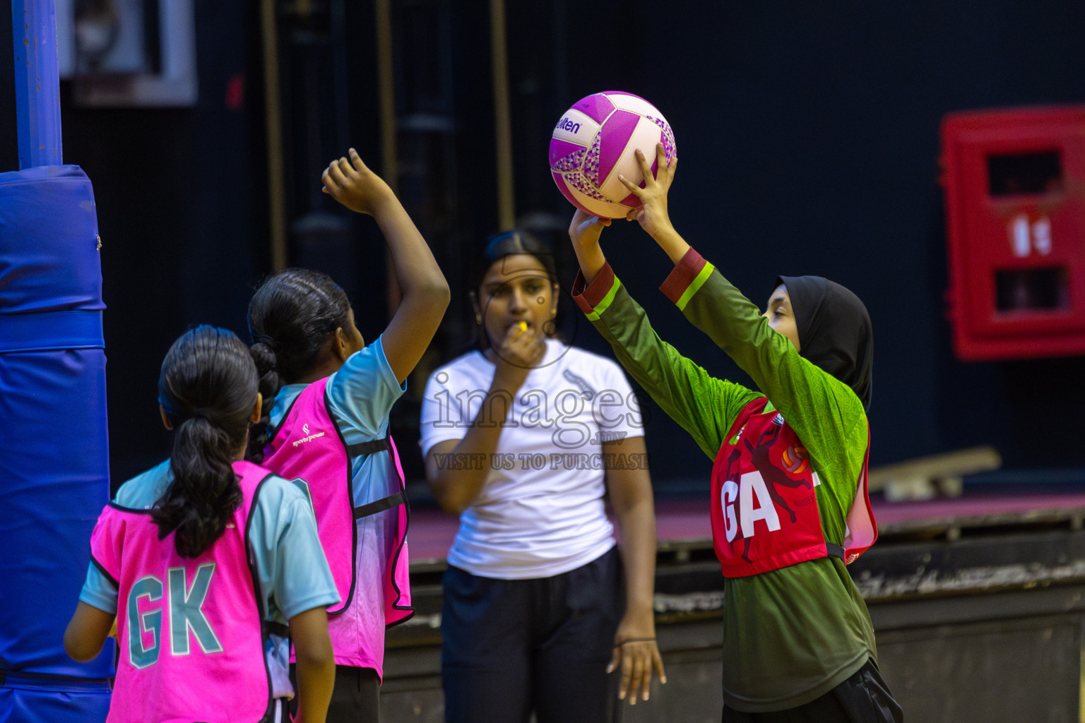 Fionti SC vs Netgen A in Day 6  of 3rd Netball Junior Championship, held at Social Center on Friday 24th January 2025 . Photos: Shuu Abdul Sattar / images.mv