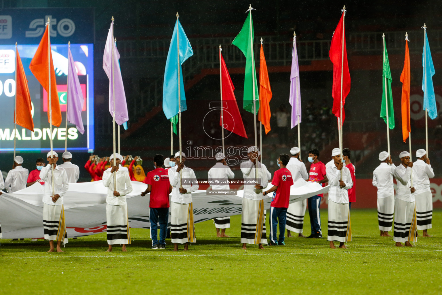 Opening Ceremony of SAFF Championship 2021 held on 1st October 2021 in Galolhu National Stadium, Male', Maldives