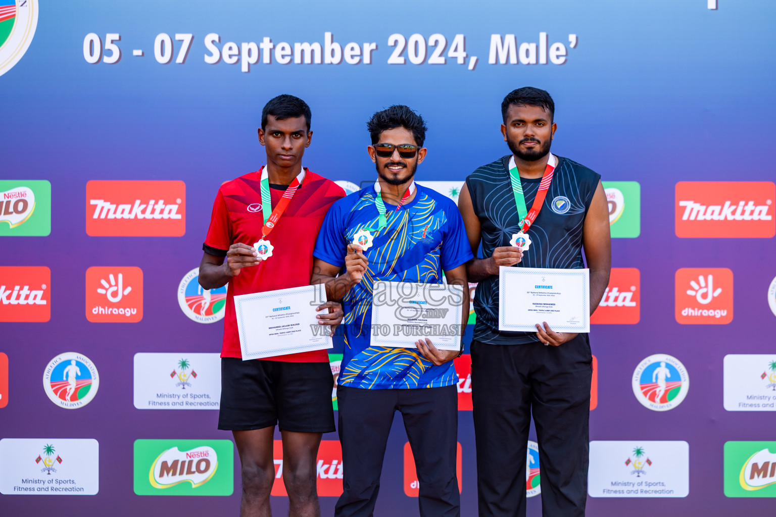 Day 1 of 33rd National Athletics Championship was held in Ekuveni Track at Male', Maldives on Thursday, 5th September 2024. Photos: Nausham Waheed / images.mv