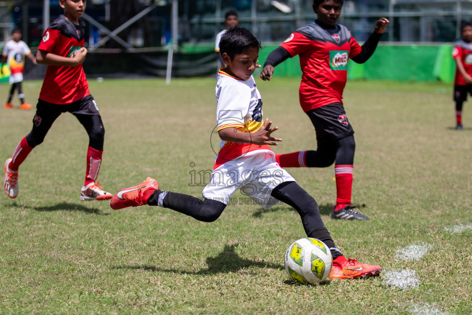 Day 3 of MILO Academy Championship 2024 - U12 was held at Henveiru Grounds in Male', Maldives on Saturday, 6th July 2024. Photos: Mohamed Mahfooz Moosa / images.mv