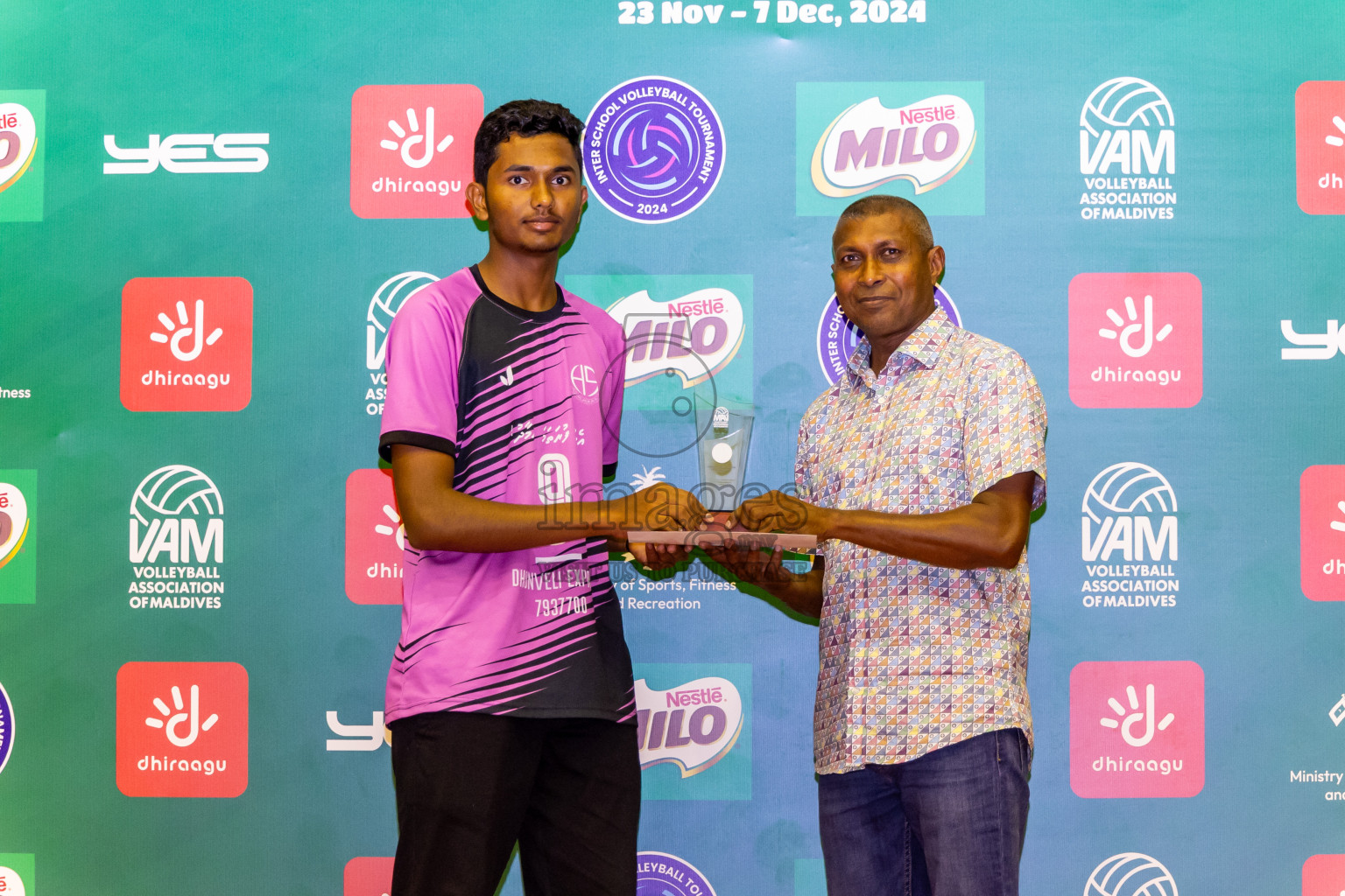 Finals of Interschool Volleyball Tournament 2024 was held in Social Center at Male', Maldives on Friday, 6th December 2024. Photos: Nausham Waheed / images.mv