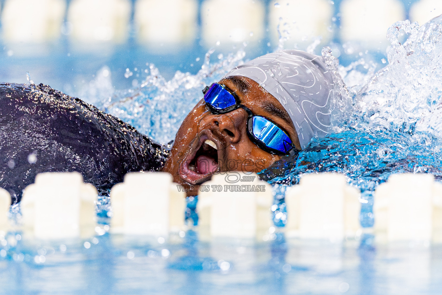 Day 4 of 1st National Short Course Swimming Competition held in Hulhumale', Maldives on Tuesday, 17th June 2025. Photos: Nausham Waheed / images.mv