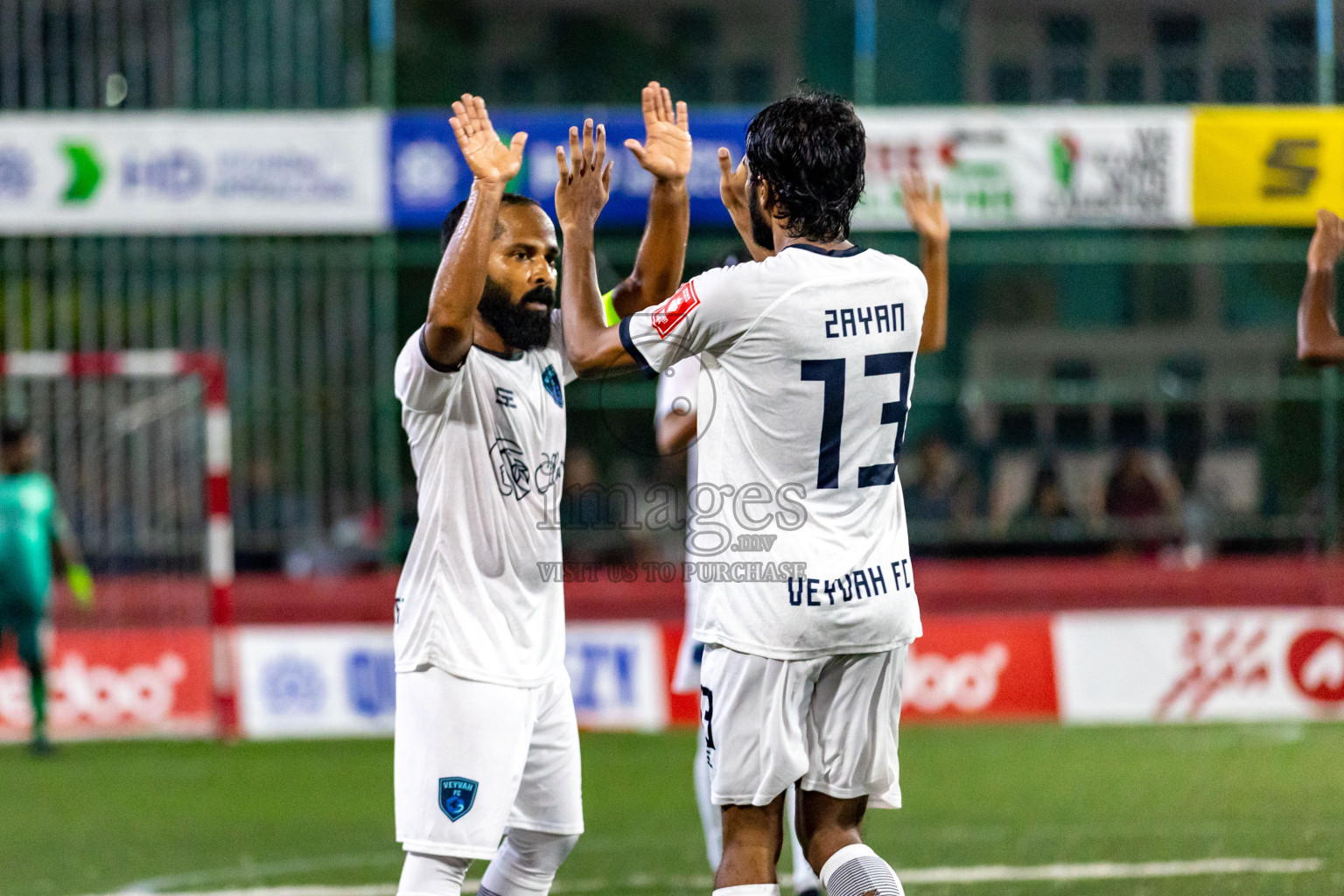 M. Raiymandhoo vs M. Veyvah in Day 19 of Golden Futsal Challenge 2024 was held on Friday, 2nd February 2024 in Hulhumale', Maldives Photos: Hassan Simah / images.mv