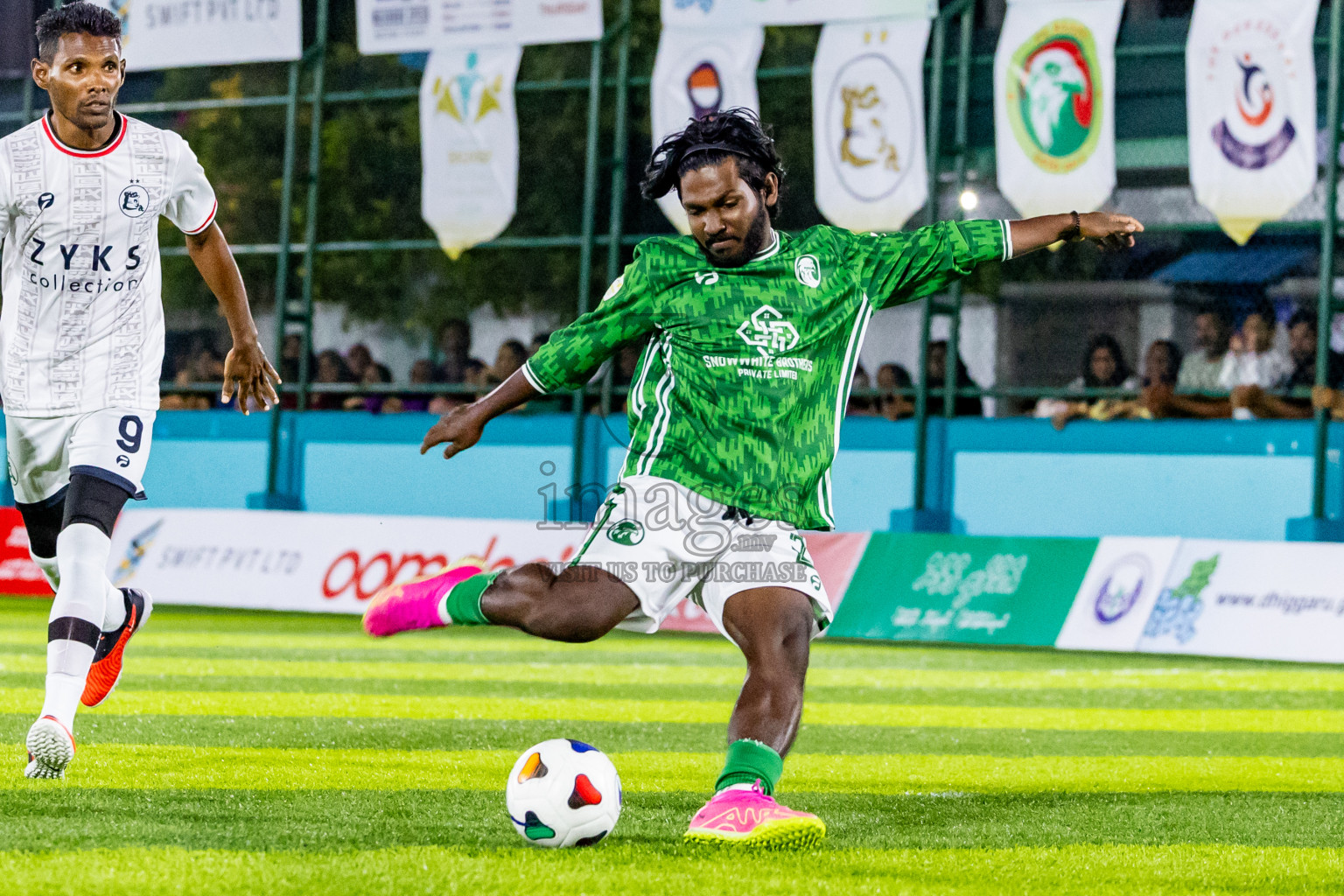 Kovigoani vs FC Baaz in Day 3 of Laamehi Dhiggaru Ekuveri Futsal Challenge 2024 was held on Sunday, 28th July 2024, at Dhiggaru Futsal Ground, Dhiggaru, Maldives Photos: Nausham Waheed / images.mv