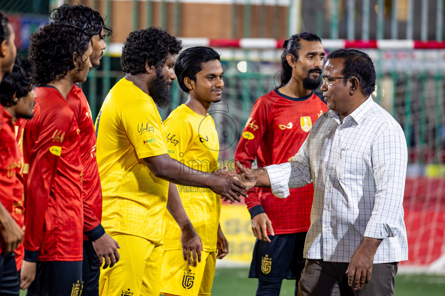 L. Gan VS HDh. Naivaadhoo in Round of 16 on Day 40 of Golden Futsal Challenge 2024 which was held on Tuesday, 27th February 2024, in Hulhumale', Maldives Photos: Hassan Simah / images.mv