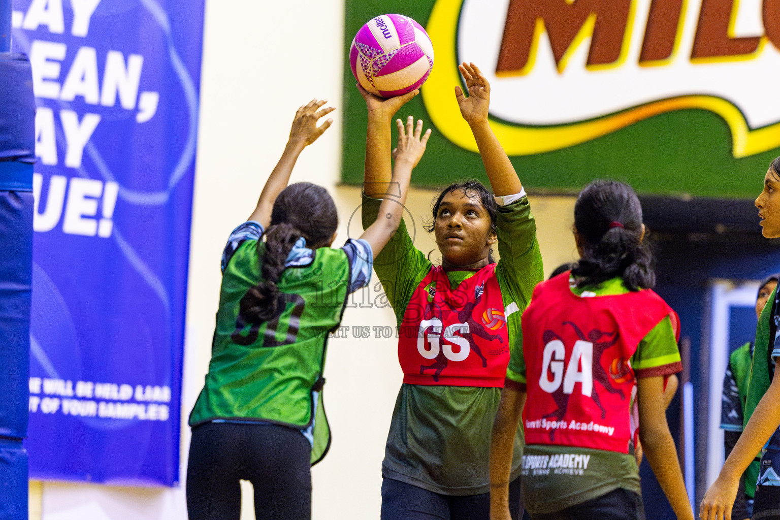 Fiontti Sports Club vs High Flyers U13 Finals of 3rd Netball Junior Championship, held at Social Center on Saturday, 25th January 2025 . Photos: Nausham Waheed / images.mv