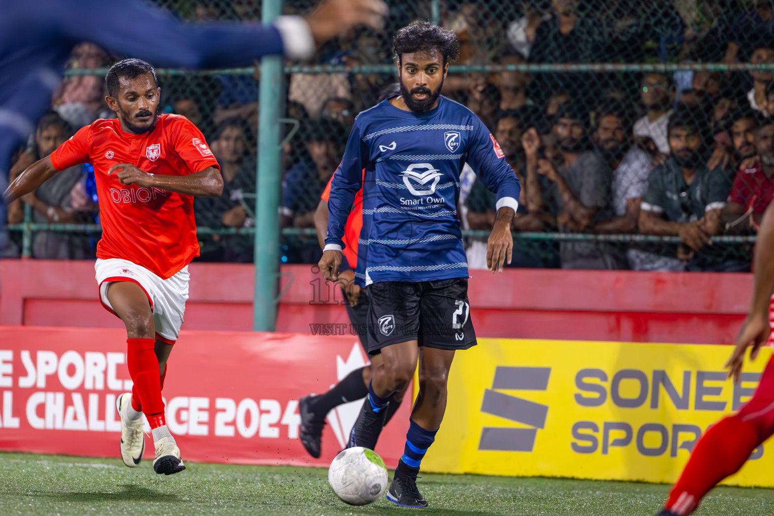 K Gaafaru vs B Eydhafushi in Semi Finals of Golden Futsal Challenge 2024 which was held on Friday, 1st March 2024, in Hulhumale', Maldives.
Photos: Ismail Thoriq / images.mv