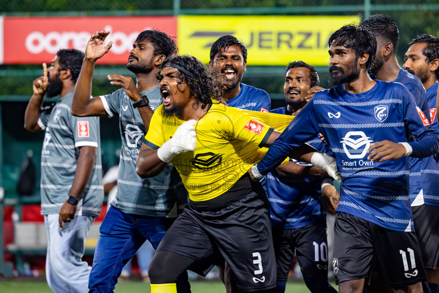 K. Gaafaru VS Dhadimagu in Round of 16 on Day 40 of Golden Futsal Challenge 2024 which was held on Tuesday, 27th February 2024, in Hulhumale', Maldives Photos: Hassan Simah / images.mv