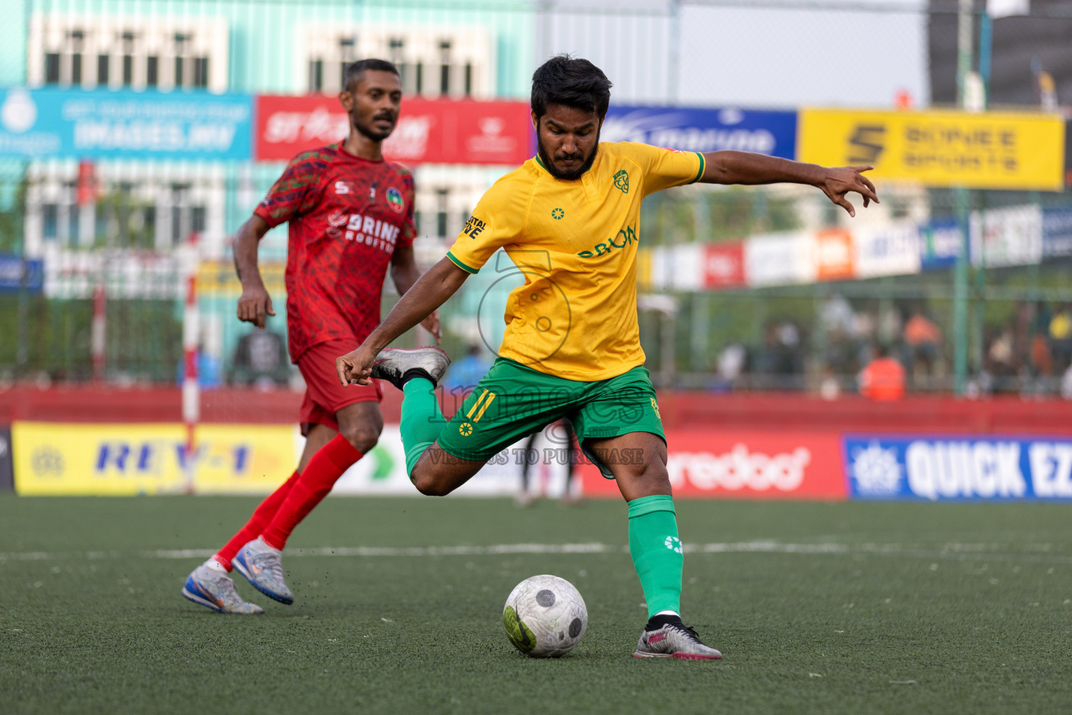 GDh Vaadhoo VS GDh Thinadhoo in Day 12 of Golden Futsal Challenge 2024 was held on Friday, 26th January 2024, in Hulhumale', Maldives Photos: Nausham Waheed / images.mv