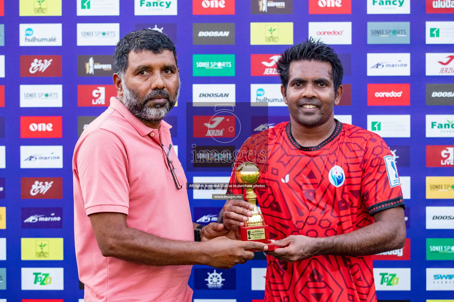 M. Maduvvari vs M. Kolhufushi in Day 6 of Golden Futsal Challenge 2023 on 10 February 2023 in Hulhumale, Male, Maldives