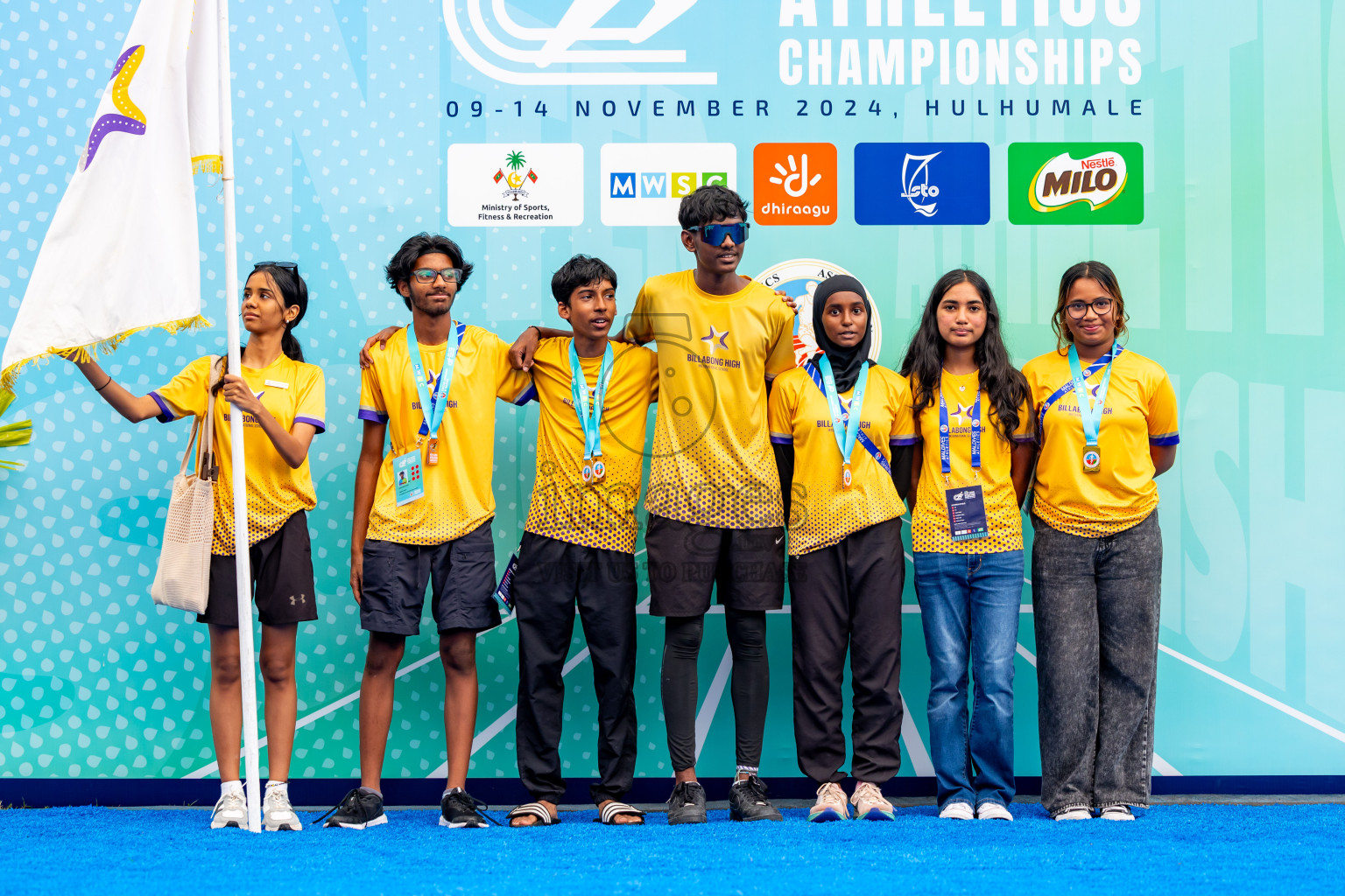 Day 6 of MWSC Interschool Athletics Championships 2024 held in Hulhumale Running Track, Hulhumale, Maldives on Thursday, 14th November 2024. Photos by: Nausham Waheed / Images.mv