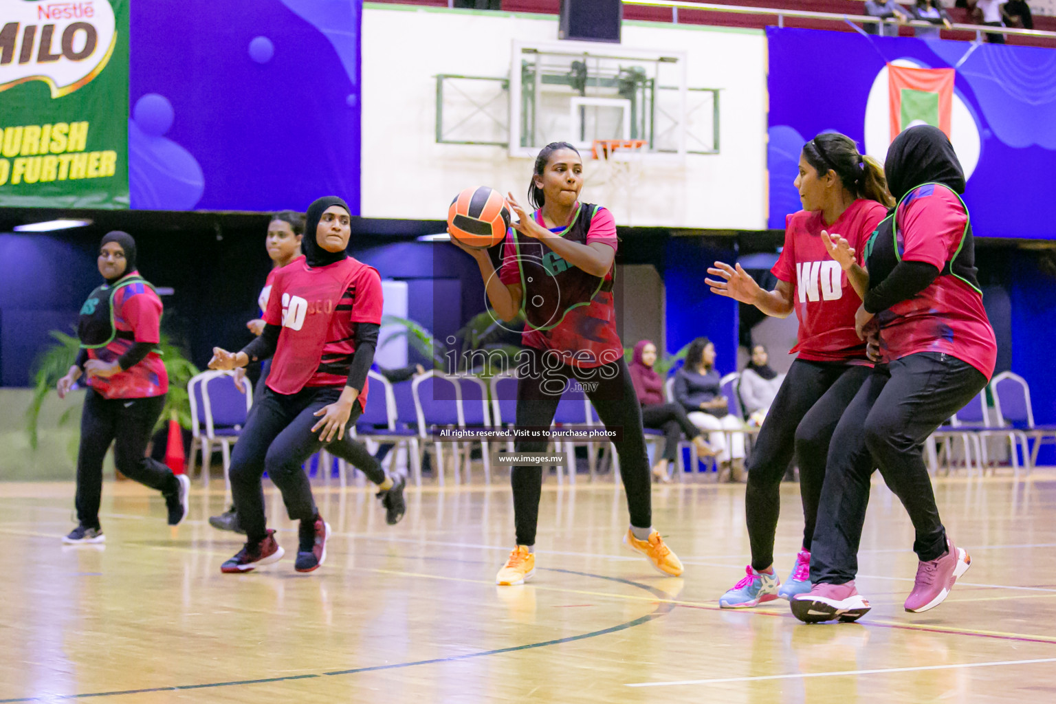 Lorenzo Sports Club vs United Unity Sports Club in the Milo National Netball Tournament 2022 on 17 July 2022, held in Social Center, Male', Maldives. Photographer: Ahmed Dhaadh / Images.mv