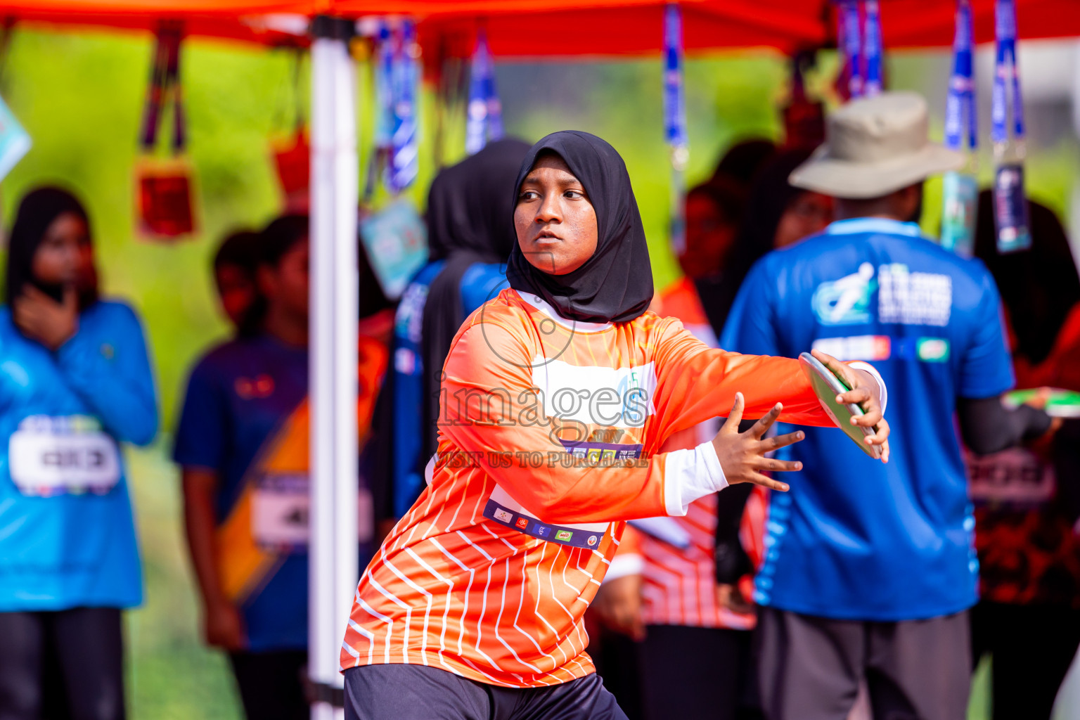 Day 6 of MWSC Interschool Athletics Championships 2024 held in Hulhumale Running Track, Hulhumale, Maldives on Thursday, 14th November 2024. Photos by: Nausham Waheed / Images.mv