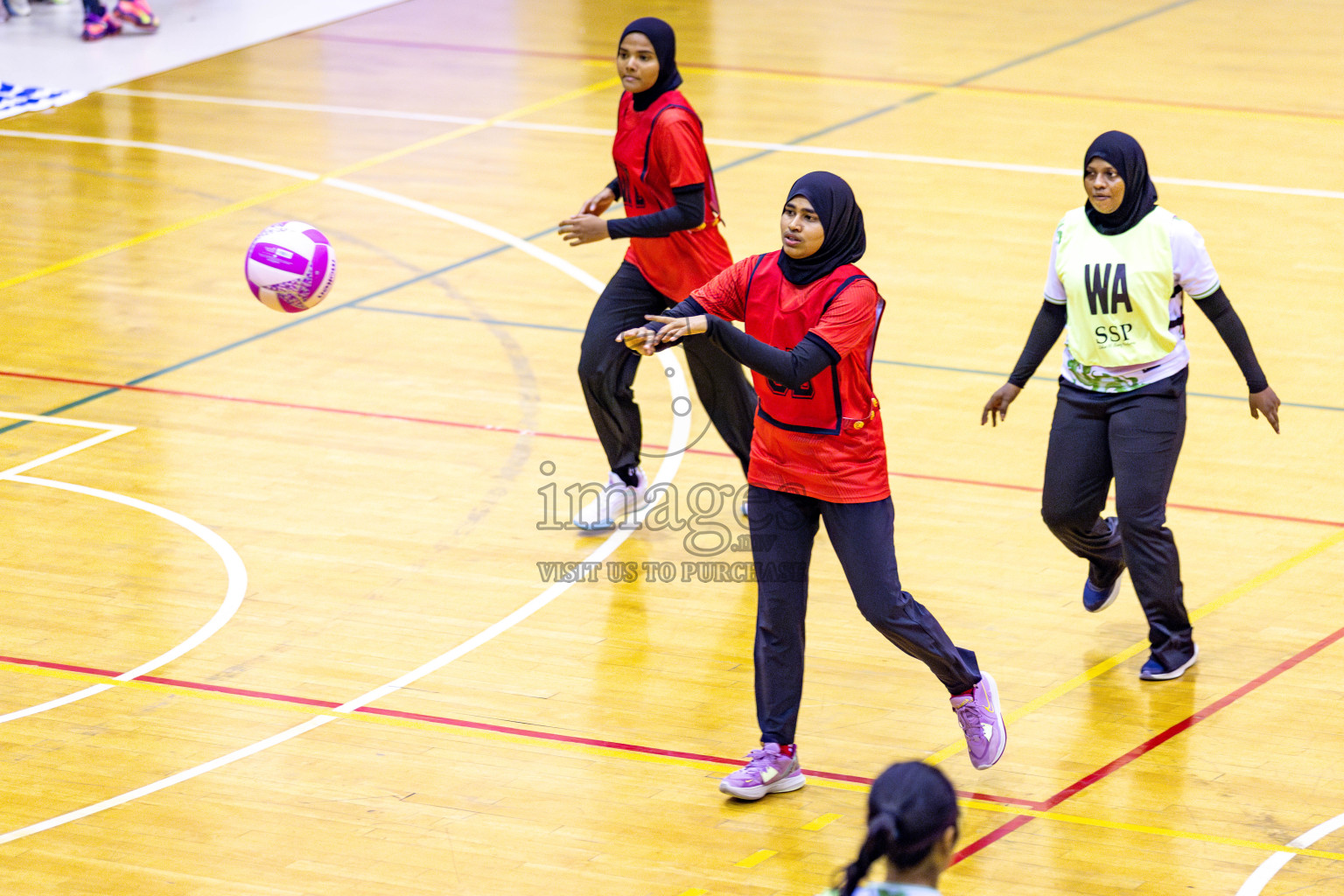 Club Matrix vs Club Green Streets in Division 1 of National Netball Tournament 2025 held in Ekuveni Netball Court at Male', Maldives on Saturday, 24th May 2025. Photos: Hassan Simah / images.mv