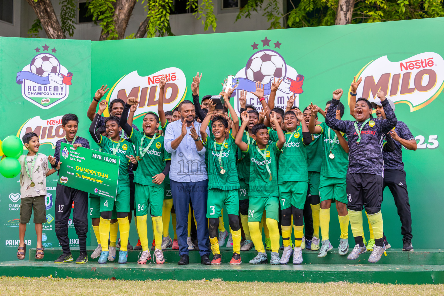 Day 3 of MILO Academy Championship 2025 (U-12) was held at Henveiru Stadium in Male', Maldives on Saturday, 3rd May 2025. Photos: Ismail Thoriq / images.mv
