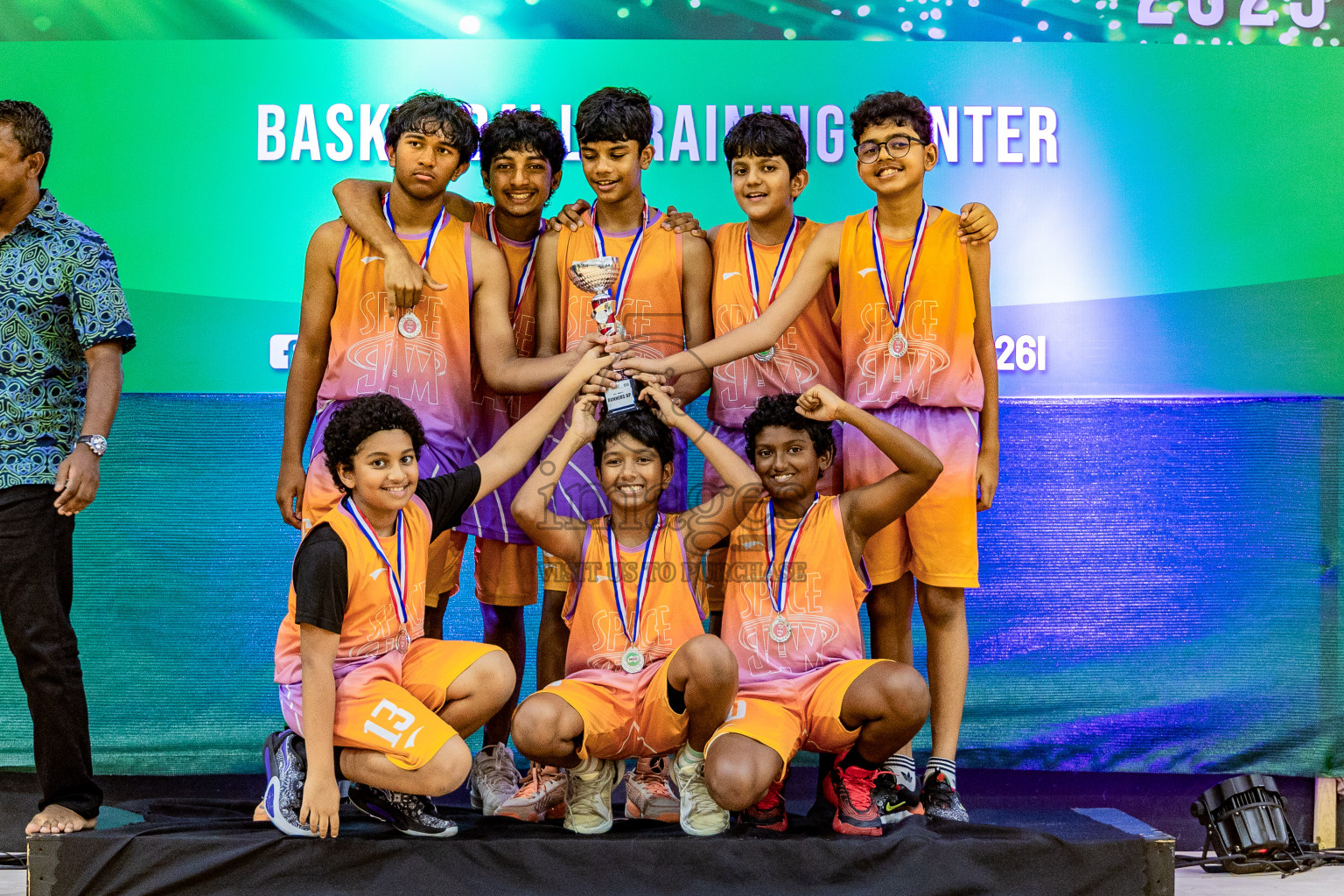 Day 3 of Milo 5 x 5 Junior Challenge 2025 - Basketball tournament held in Basketball Training Center, Male', Maldives on Saturday, 11th October 2025. Photos by: Nausham Waheed, Areef Adam / Images.mv