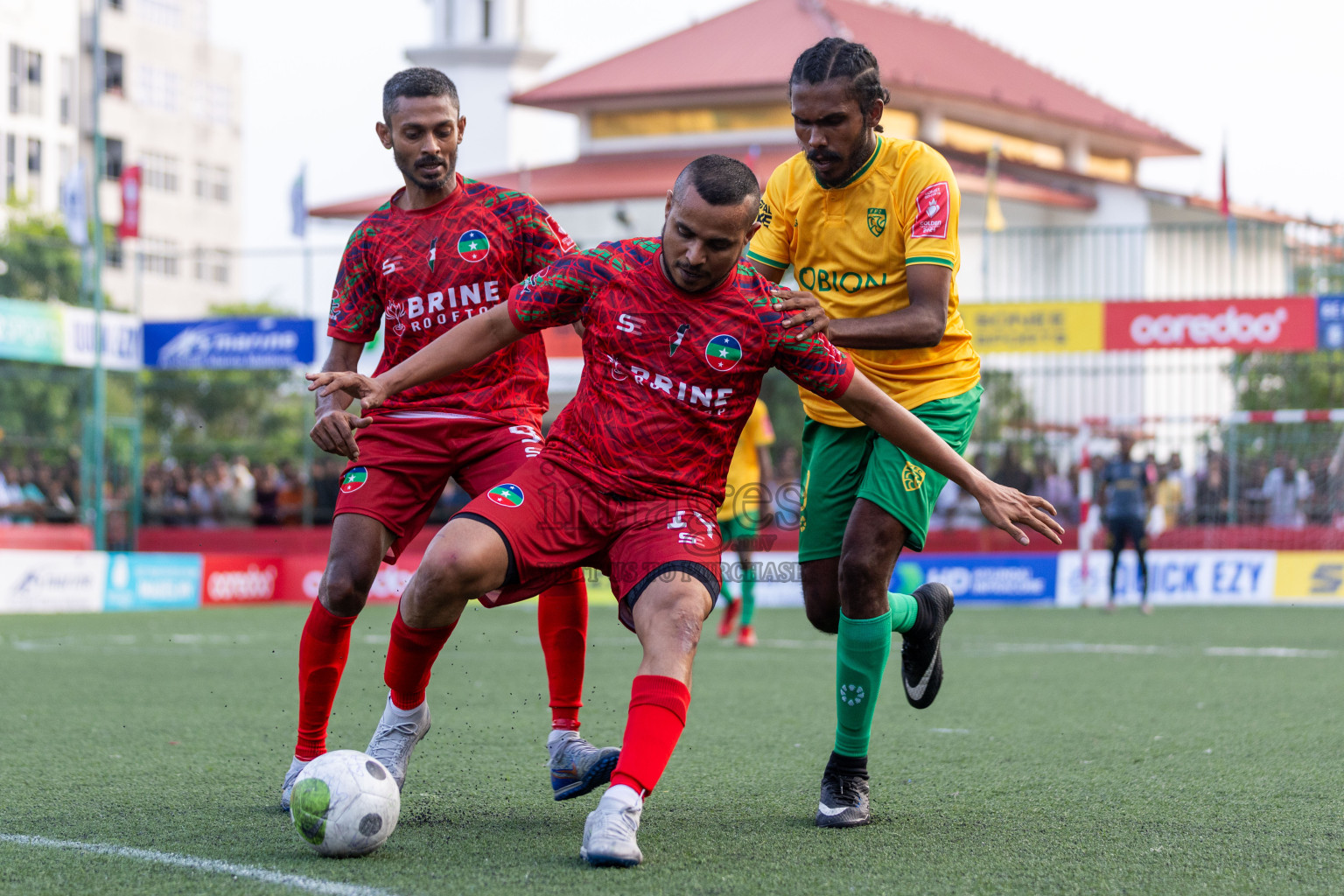 GDh Vaadhoo VS GDh Thinadhoo in Day 12 of Golden Futsal Challenge 2024 was held on Friday, 26th January 2024, in Hulhumale', Maldives Photos: Nausham Waheed / images.mv