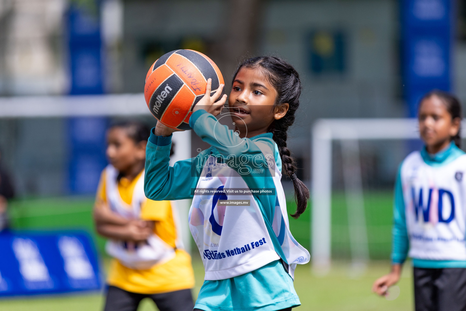 Day 2 of Nestle' Kids Netball Fiesta 2023 held in Henveyru Stadium, Male', Maldives on Thursday, 1st December 2023. Photos by Nausham Waheed / Images.mv