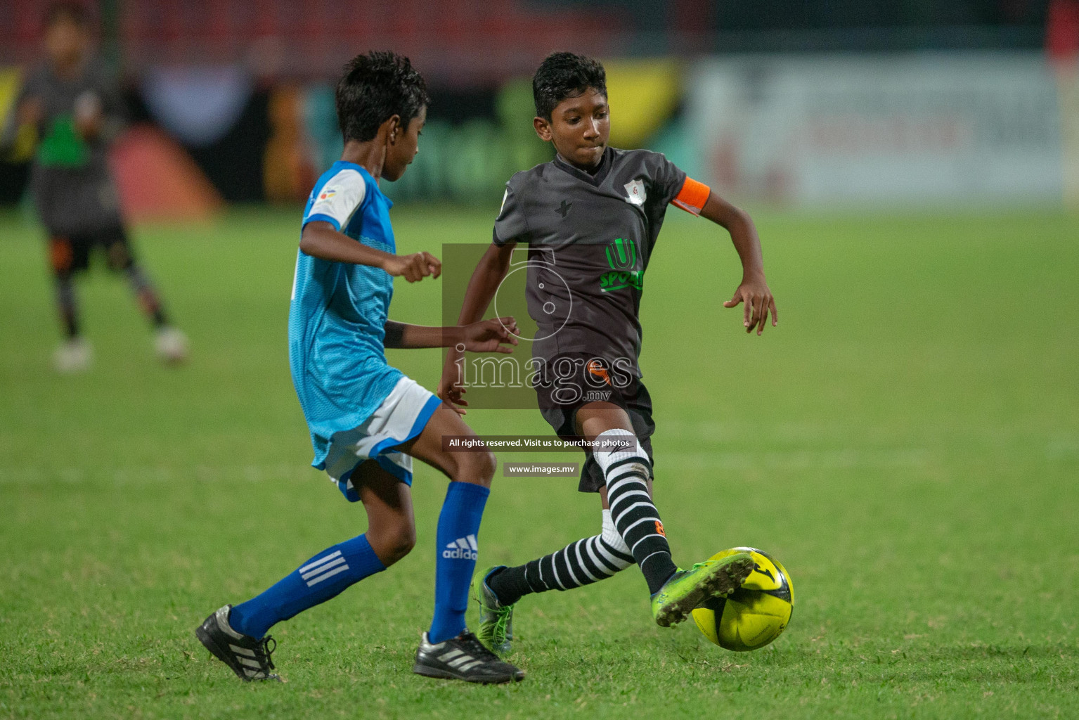 LH.EDU.CENTRE vs Ghaazee School in the finals of MAMEN Inter School Football Tournament 2019 (U13) on 22nd April 2019 in Male', Maldives Photos: Suadh Abdul Sattar / Images.mv