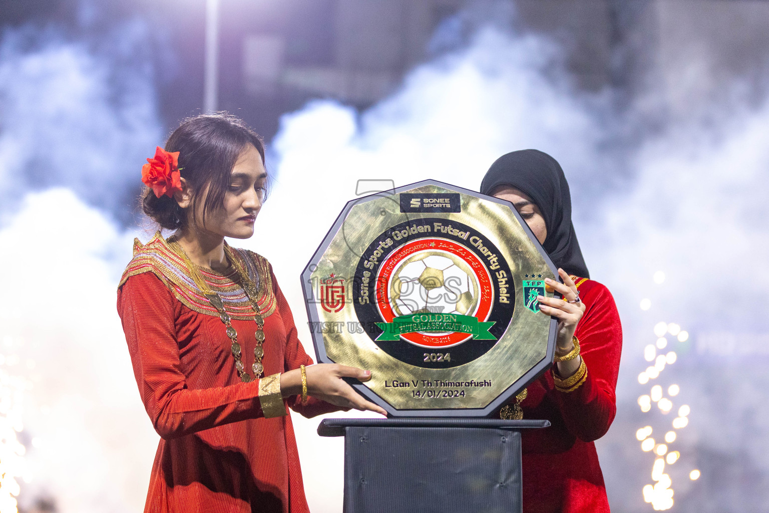 Opening of Golden Futsal Challenge 2024 with Charity Shield Match between L.Gan vs Th. Thimarafushi was held on Sunday, 14th January 2024, in Hulhumale', Maldives Photos: Ismail Thoriq / images.mv