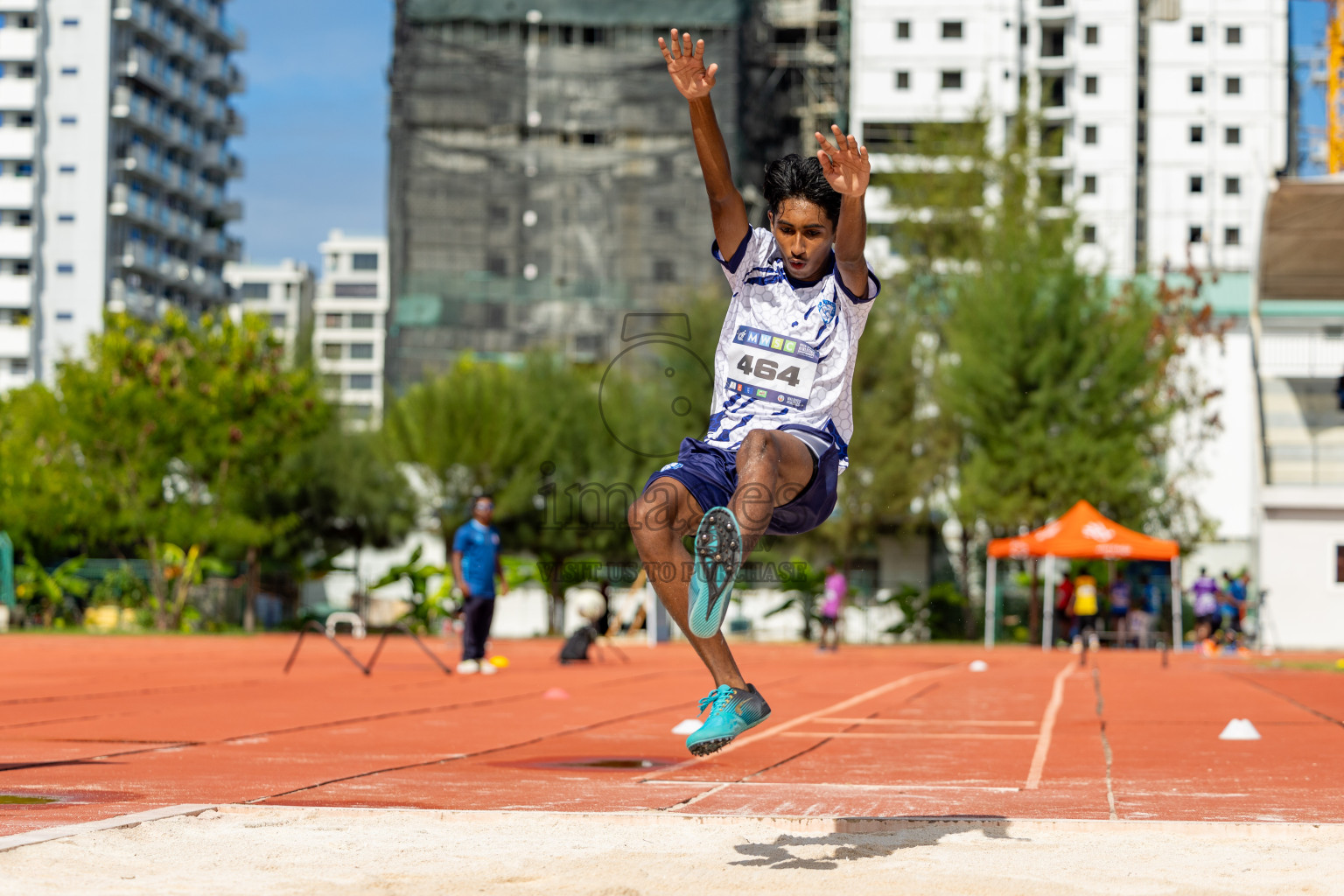 Day 2 of MWSC Interschool Athletics Championships 2024 held in Hulhumale Running Track, Hulhumale, Maldives on Sunday, 10th November 2024. 
Photos by:  Hassan Simah / Images.mv