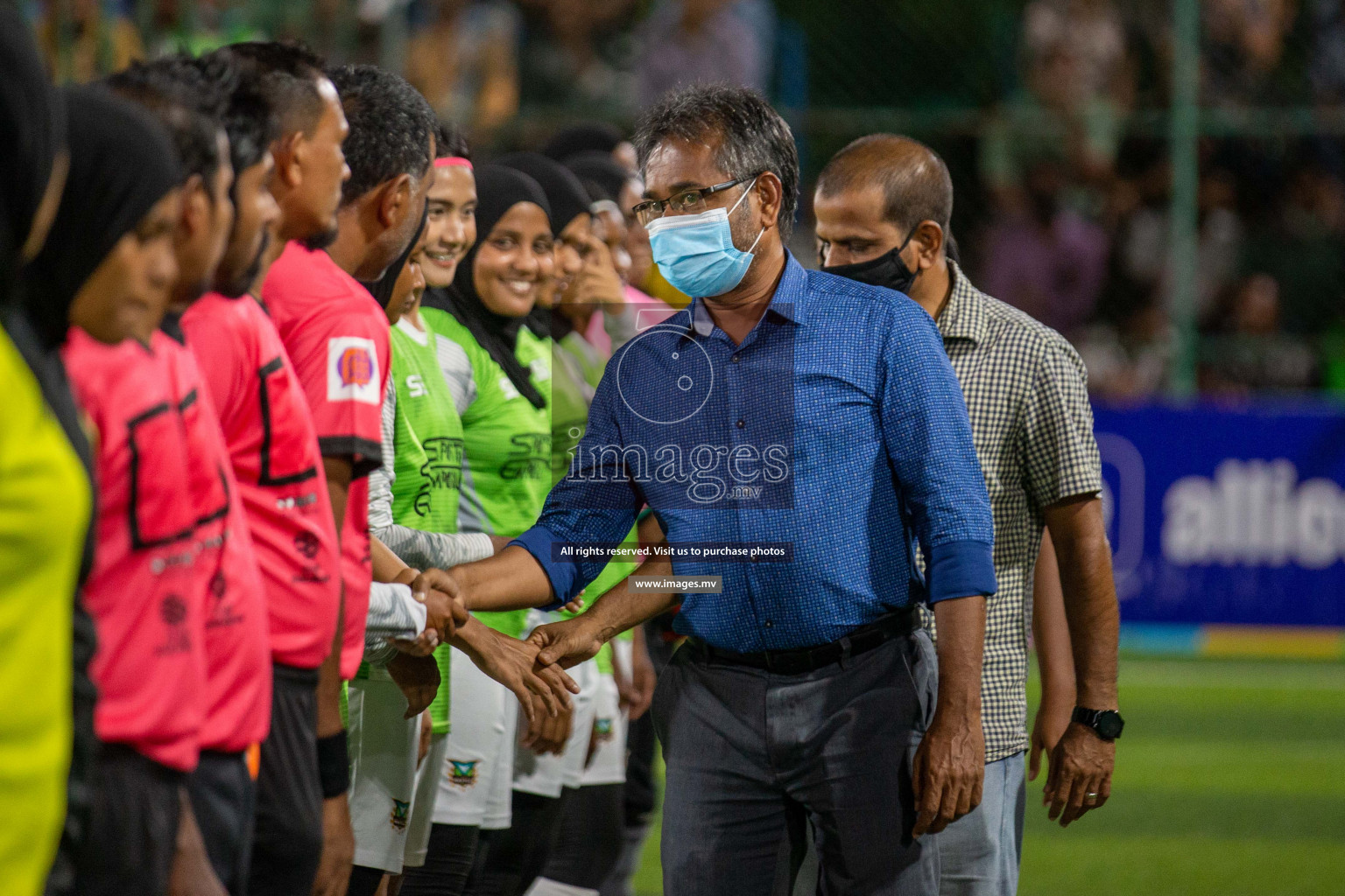 Club WAMCO vs DSC in the Semi Finals of 18/30 Women's Futsal Fiesta 2021 held in Hulhumale, Maldives on 14th December 2021. Photos: Shu Abdul Sattar / images.mv