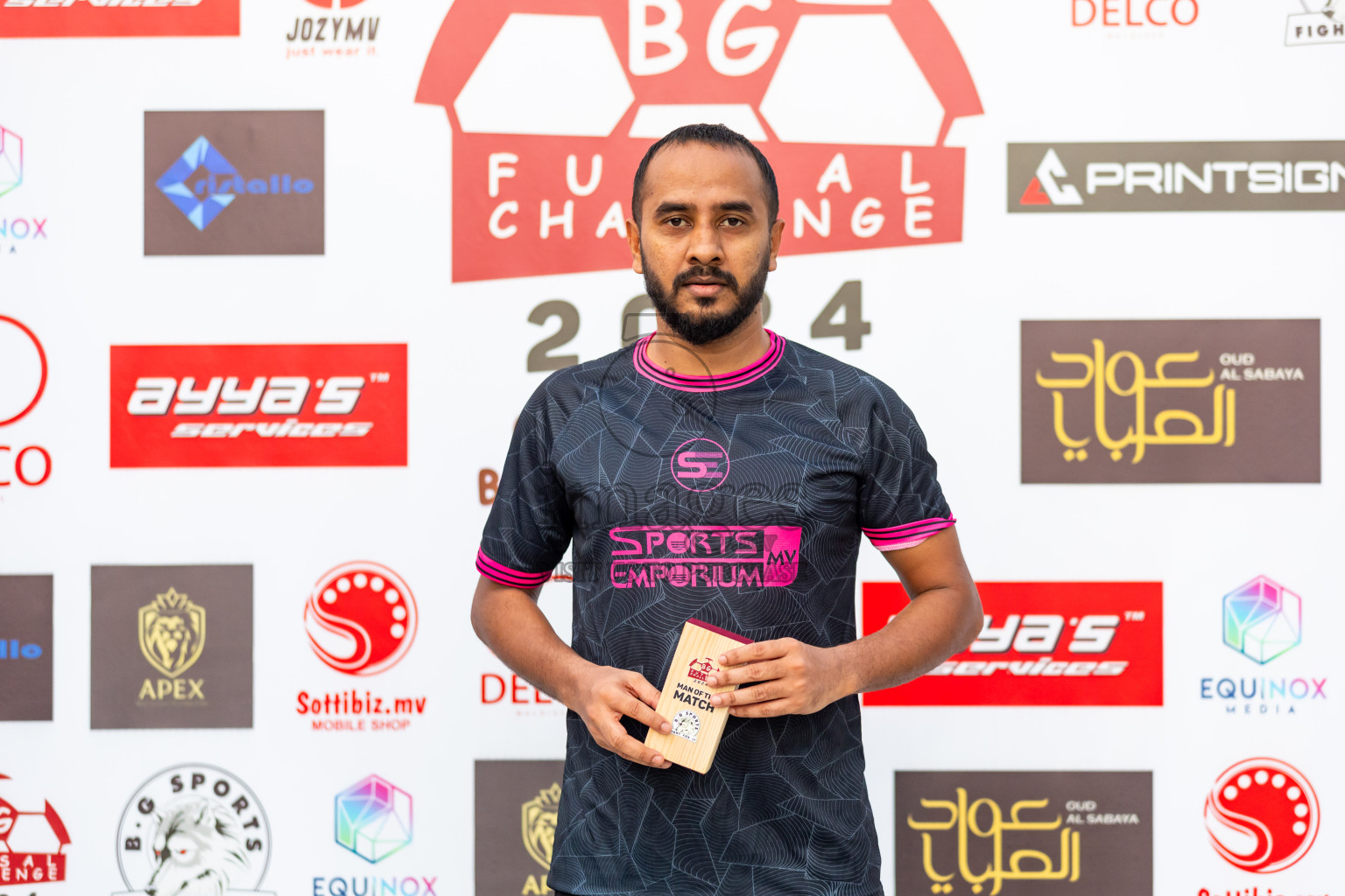 JJ Sports Clubvs Fasgandu SC in Day 1 of BG Futsal Challenge 2024 was held on Thursday, 12th March 2024, in Male', Maldives Photos: Nausham Waheed / images.mv