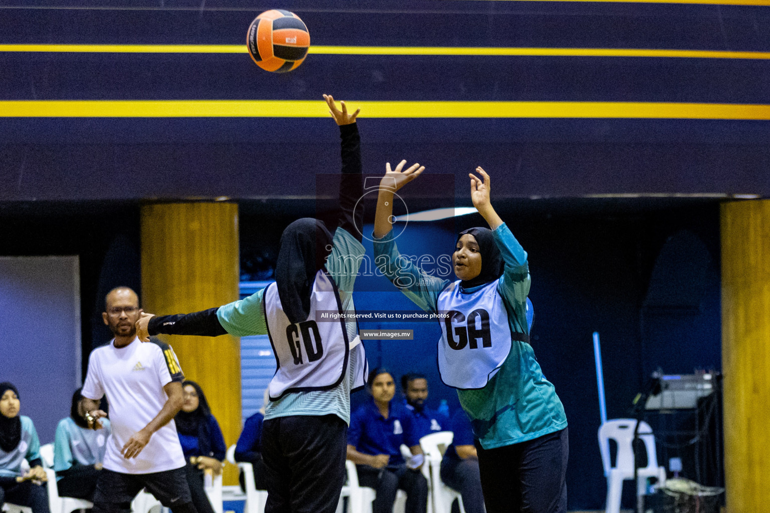 Day 9 of 24th Interschool Netball Tournament 2023 was held in Social Center, Male', Maldives on 4th November 2023. Photos: Hassan Simah / images.mv