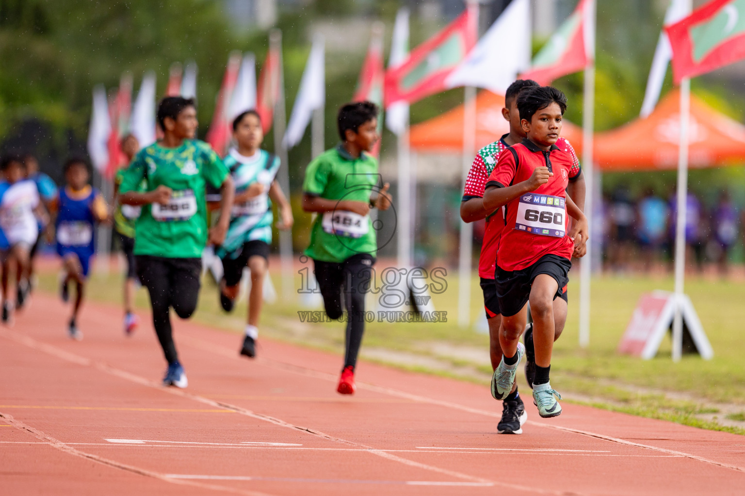 Day 3 of MWSC Interschool Athletics Championships 2024 held in Hulhumale Running Track, Hulhumale, Maldives on Monday, 11th November 2024. 
Photos by: Hassan Simah / Images.mv