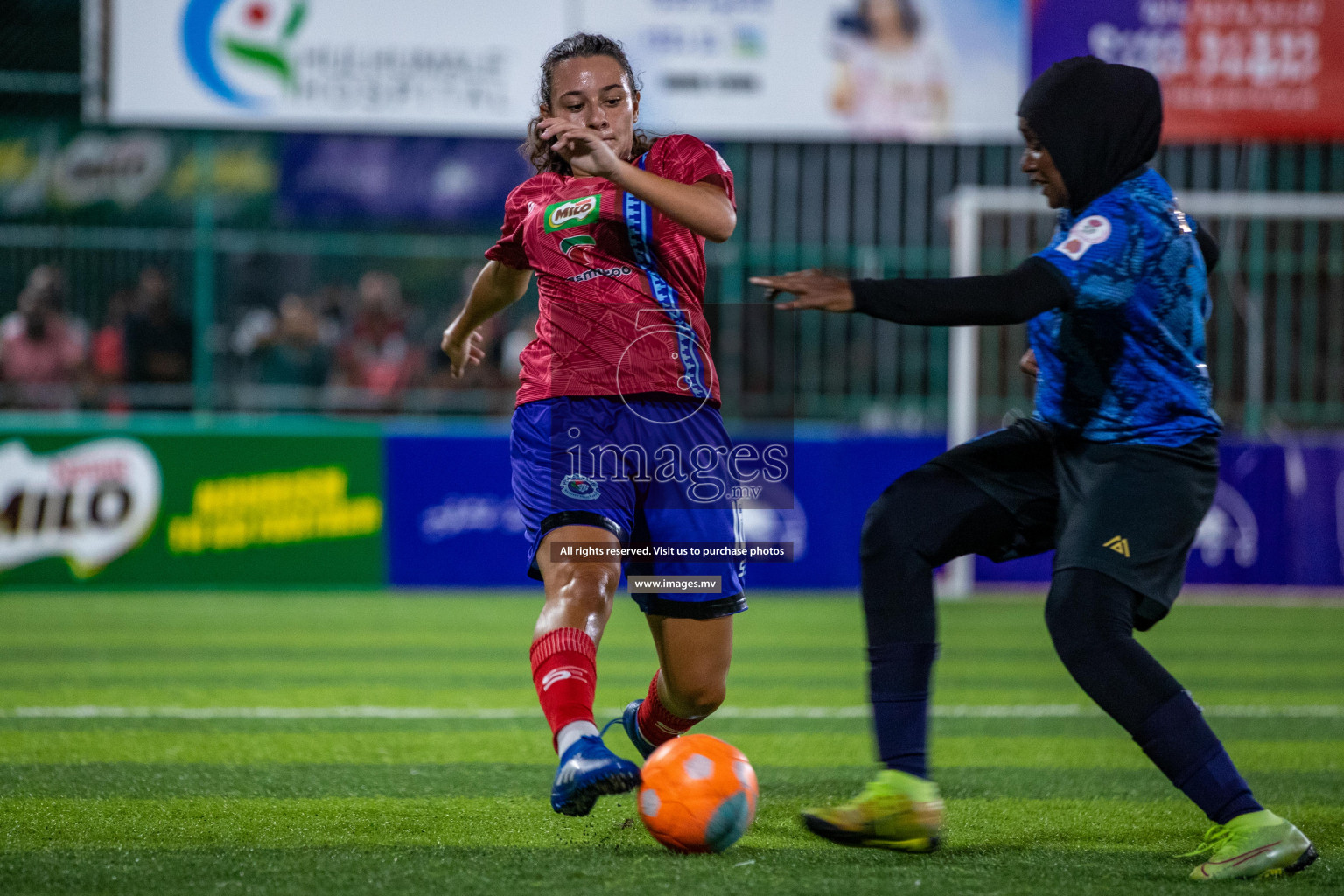 MPL vs Police Club in the Semi Finals of 18/30 Women's Futsal Fiesta 2021 held in Hulhumale, Maldives on 14th December 2021. Photos: Ismail Thoriq / images.mv