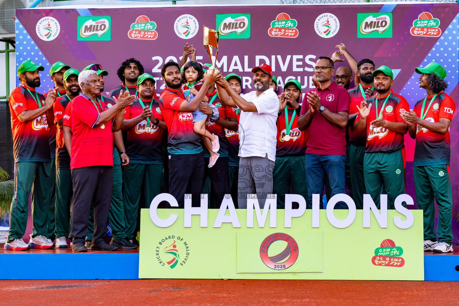 Final of the President's T20 Cricket Cup 2025 held on 8th August 2025, in Ekuveni Cricket Grounds, Male', Maldives. Photos: Nausham Waheed  / Images.mv