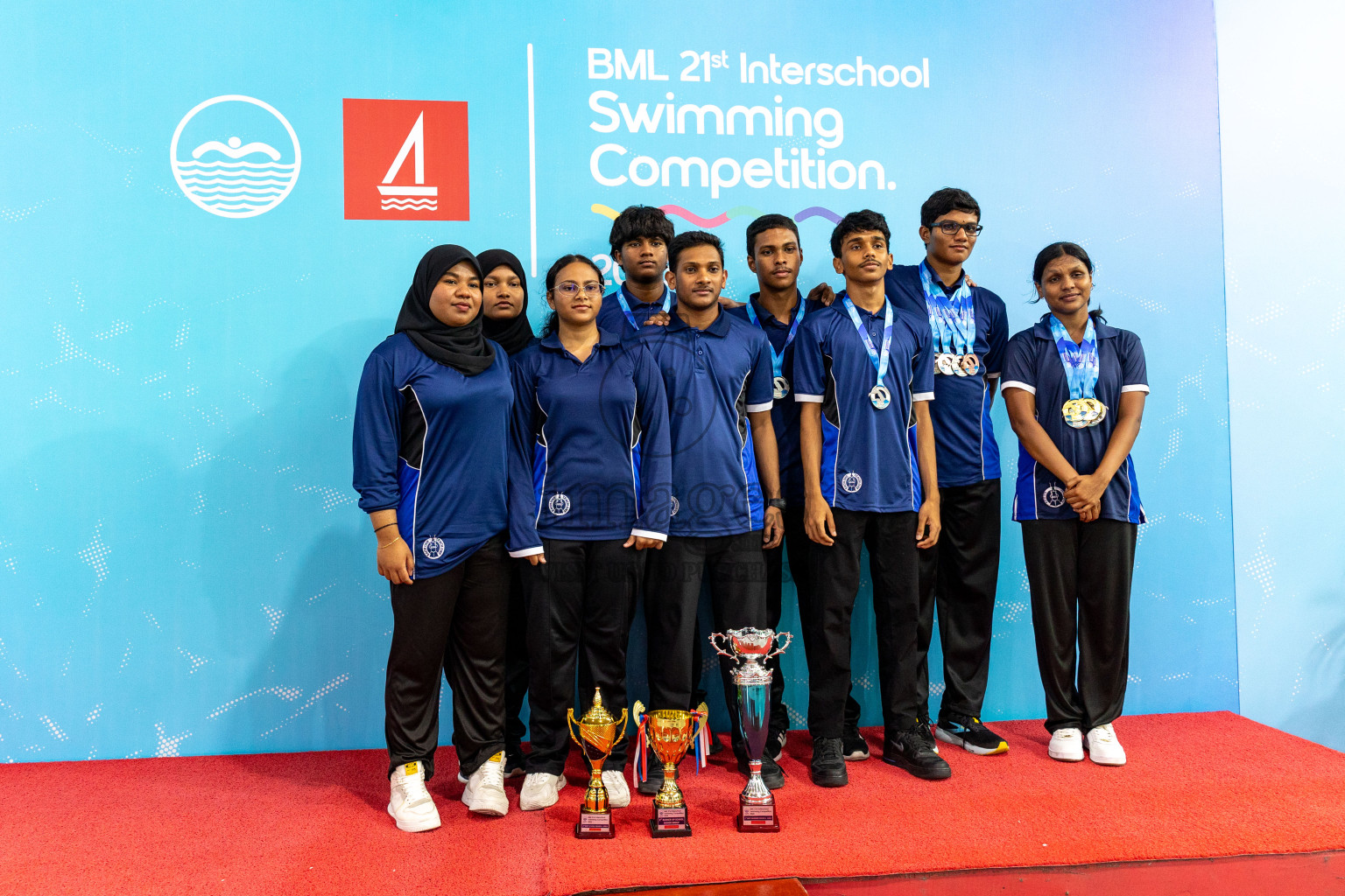 Closing Ceremony of BML 21st Interschool Swimming Competition 2025 .was held in Hulhumale' Swimming Pool, Hulhumale', Maldives on Saturday, 18th October 2025. 
Photos: Hassan Simah / images.mv