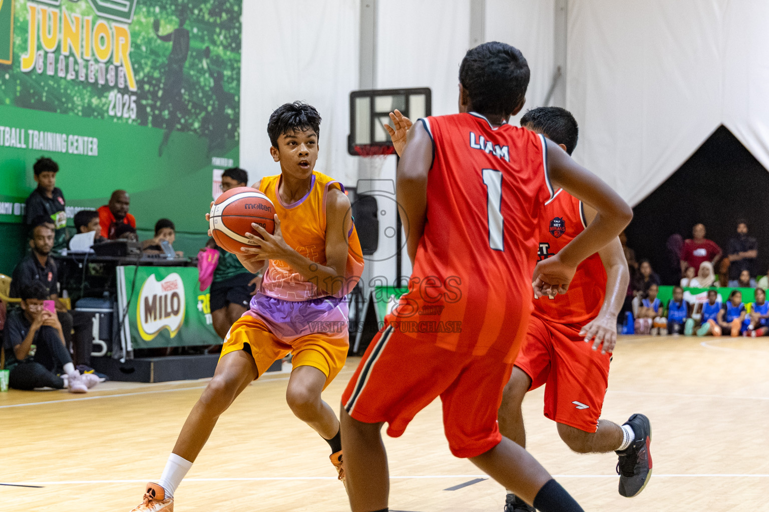 Day 3 of Milo 5 x 5 Junior Challenge 2025 - Basketball tournament held in Basketball Training Center, Male', Maldives on Saturday, 11th October 2025. 
Photos by:  Hassan Simah / Images.mv